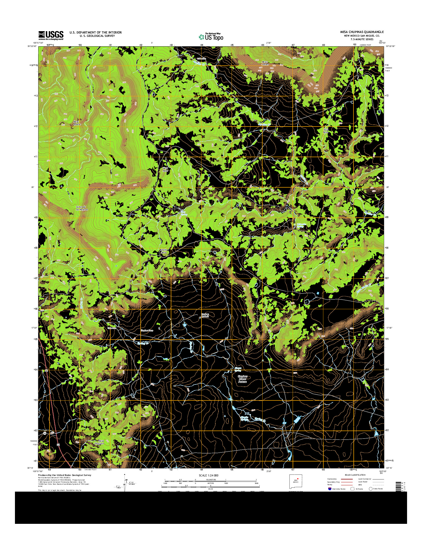 USGS US TOPO 7.5-MINUTE MAP FOR MESA CHUPINAS, NM 2013