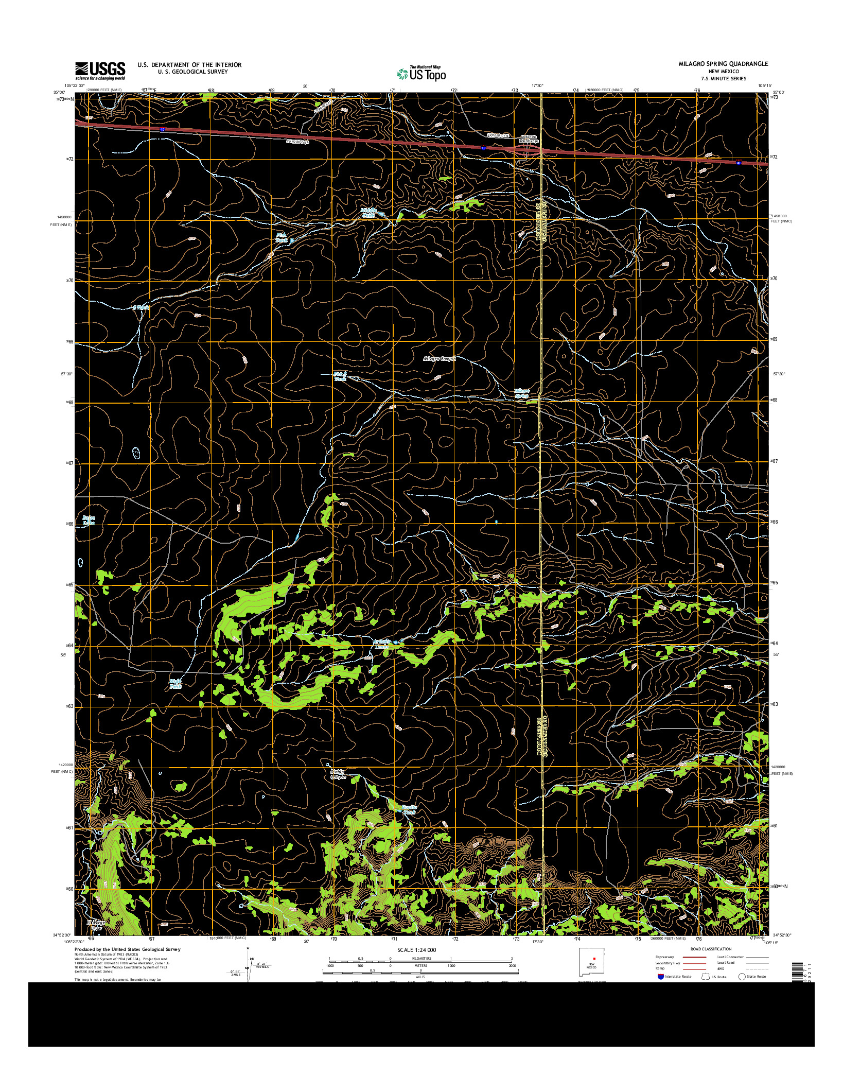 USGS US TOPO 7.5-MINUTE MAP FOR MILAGRO SPRING, NM 2013