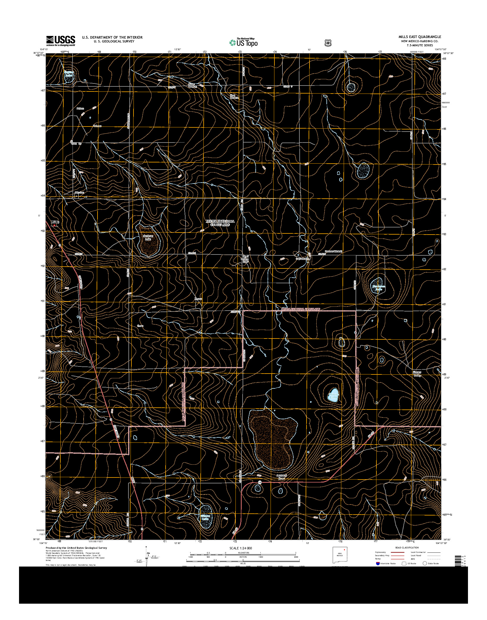USGS US TOPO 7.5-MINUTE MAP FOR MILLS EAST, NM 2013