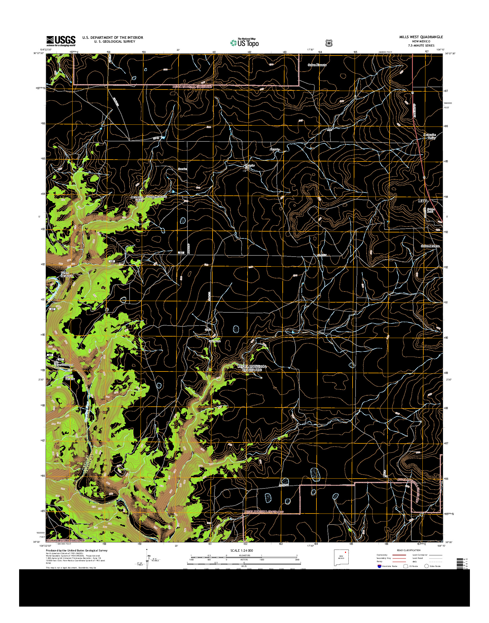USGS US TOPO 7.5-MINUTE MAP FOR MILLS WEST, NM 2013