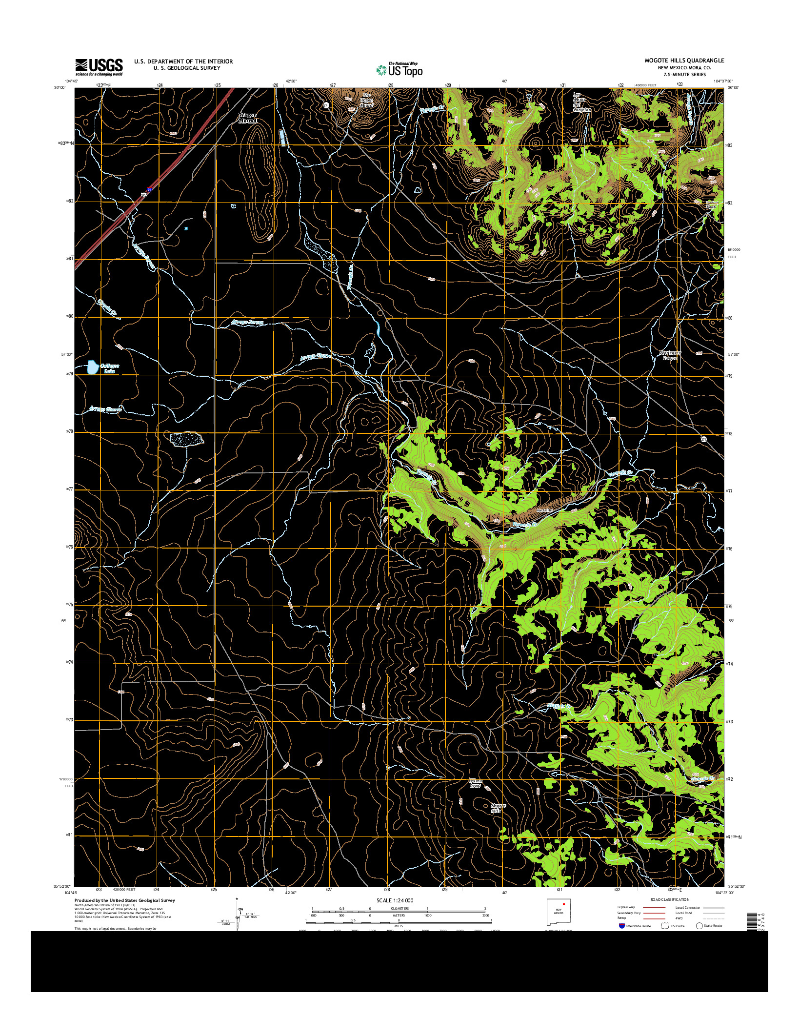 USGS US TOPO 7.5-MINUTE MAP FOR MOGOTE HILLS, NM 2013