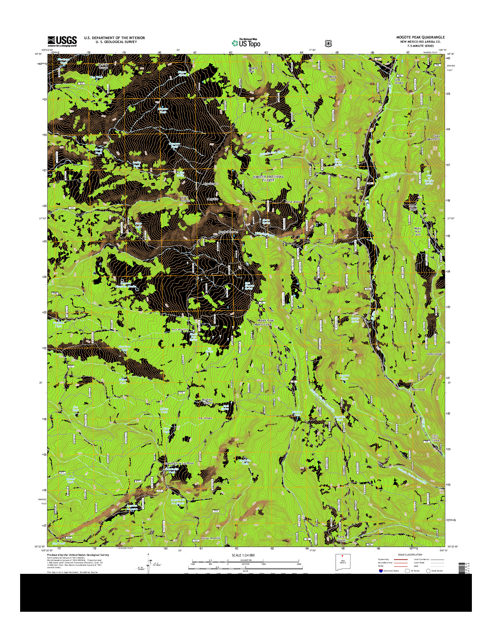 USGS US TOPO 7.5-MINUTE MAP FOR MOGOTE PEAK, NM 2013