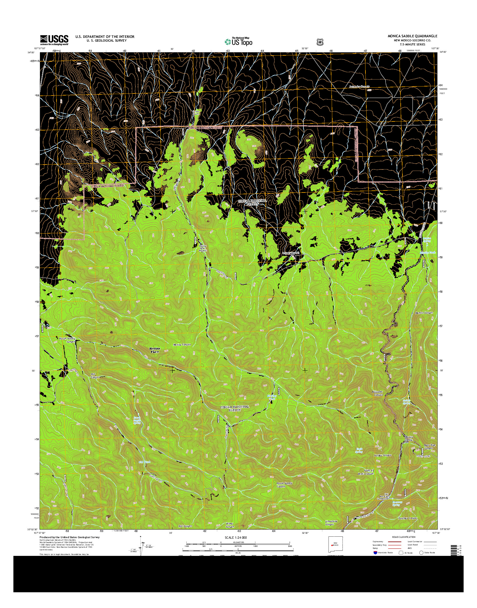 USGS US TOPO 7.5-MINUTE MAP FOR MONICA SADDLE, NM 2013