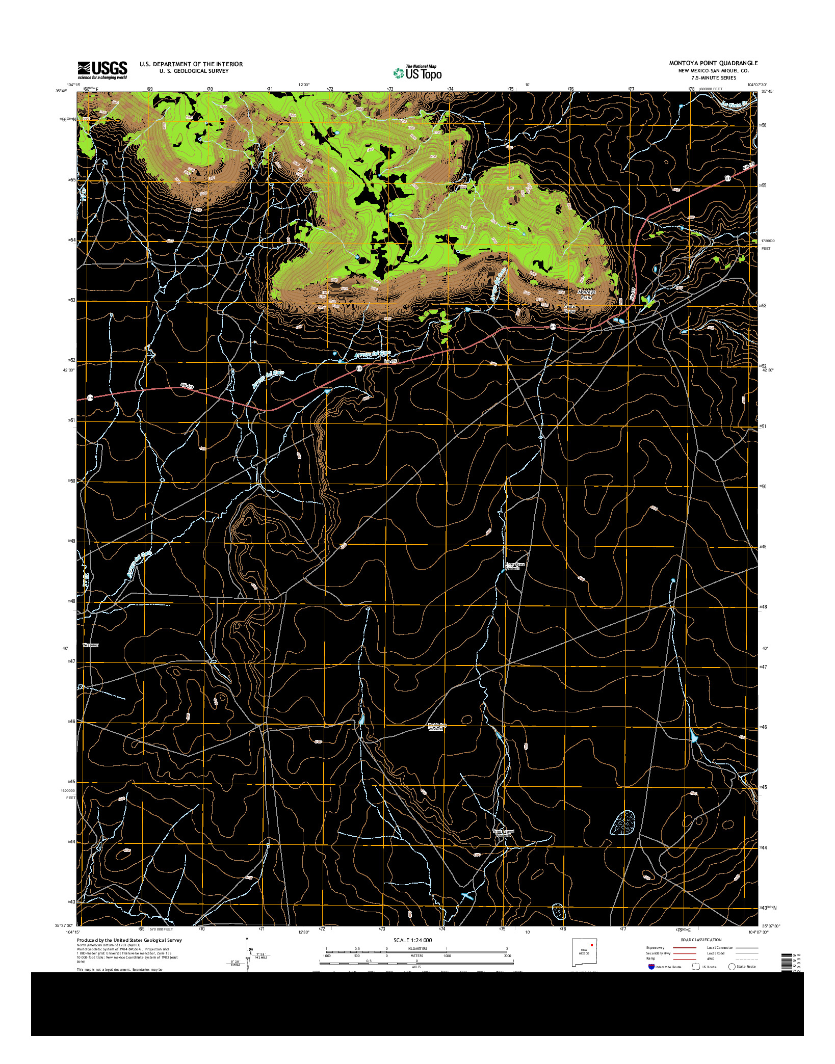 USGS US TOPO 7.5-MINUTE MAP FOR MONTOYA POINT, NM 2013