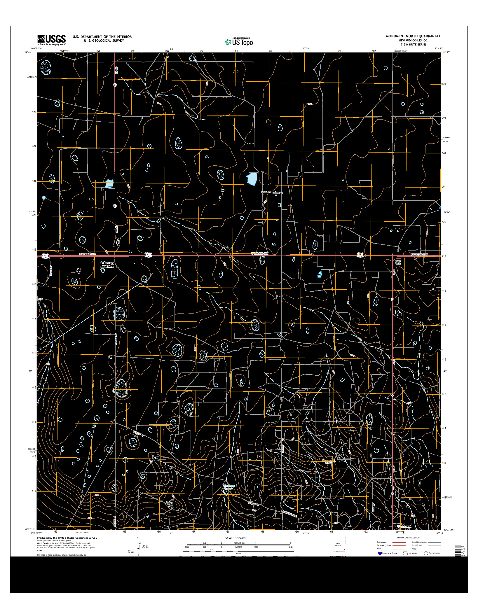 USGS US TOPO 7.5-MINUTE MAP FOR MONUMENT NORTH, NM 2013