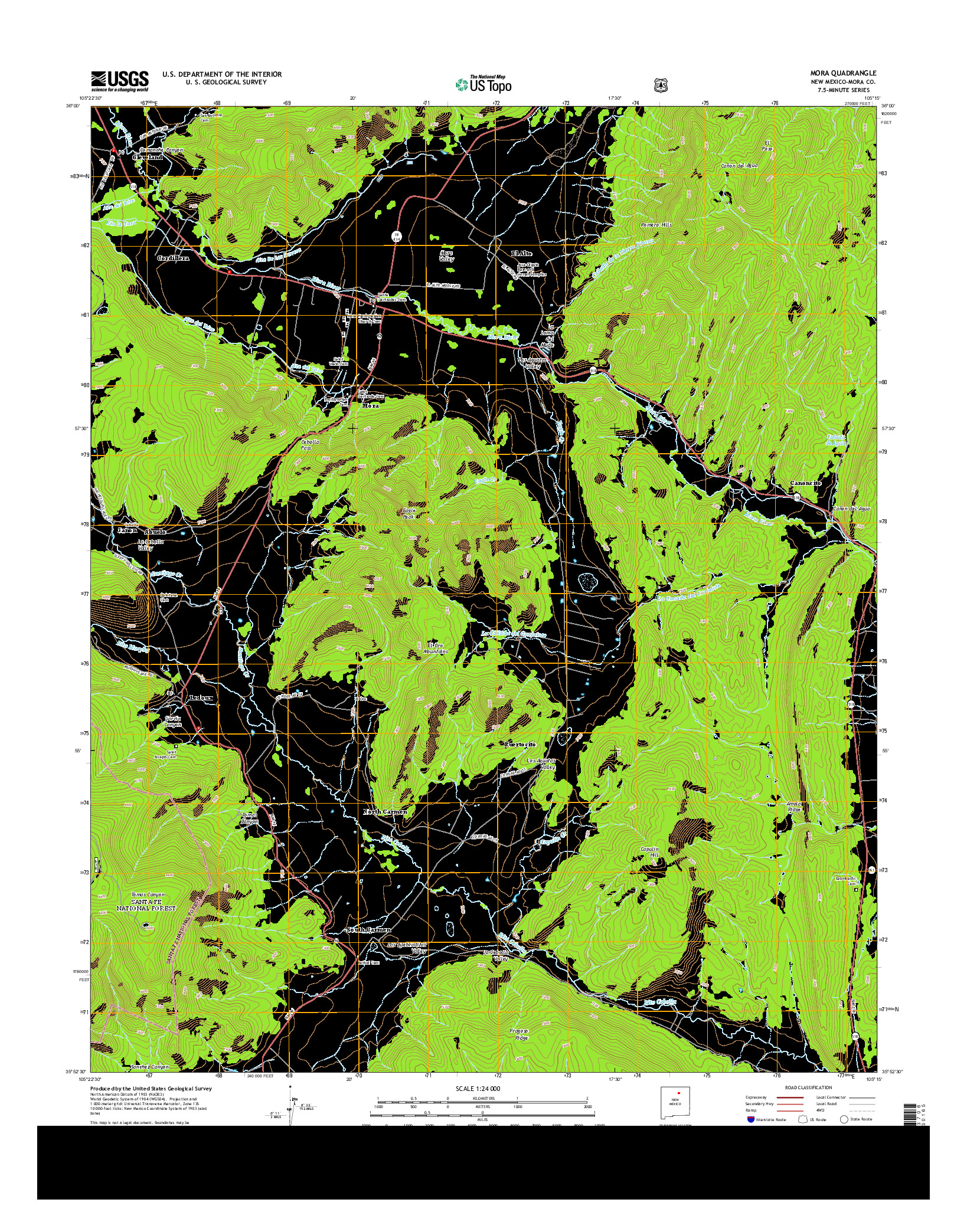 USGS US TOPO 7.5-MINUTE MAP FOR MORA, NM 2013