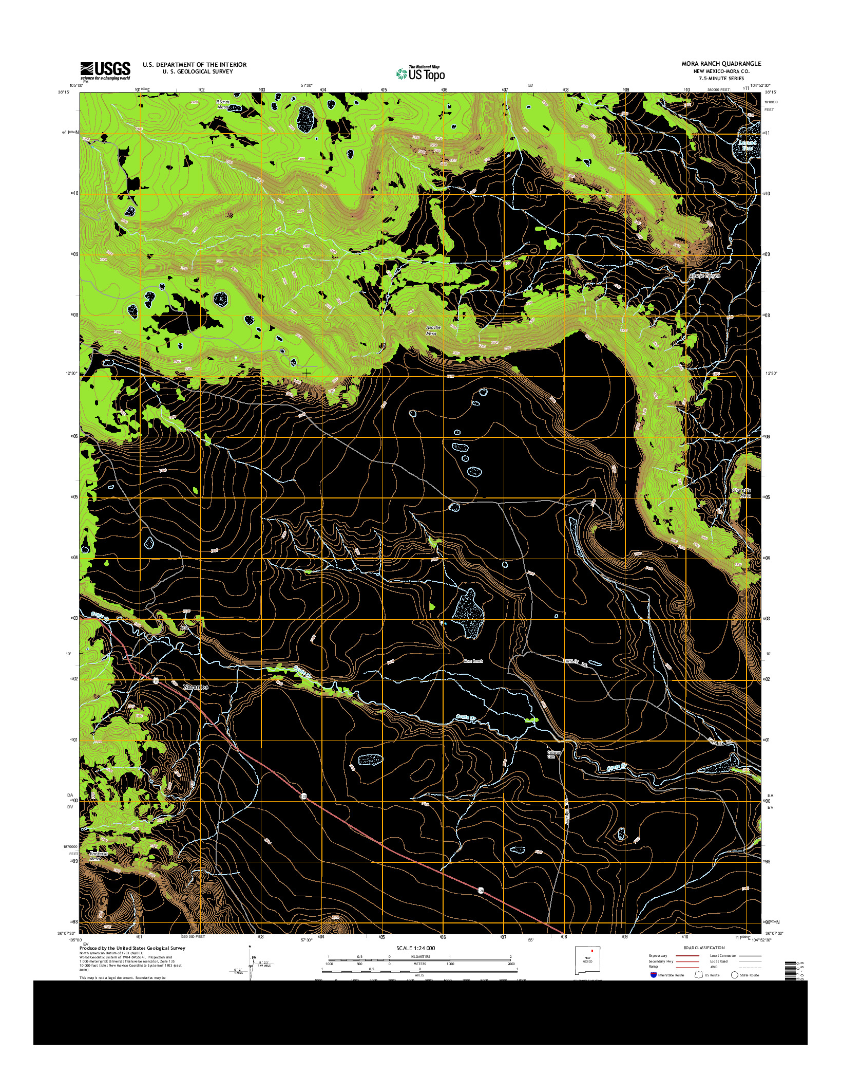 USGS US TOPO 7.5-MINUTE MAP FOR MORA RANCH, NM 2013
