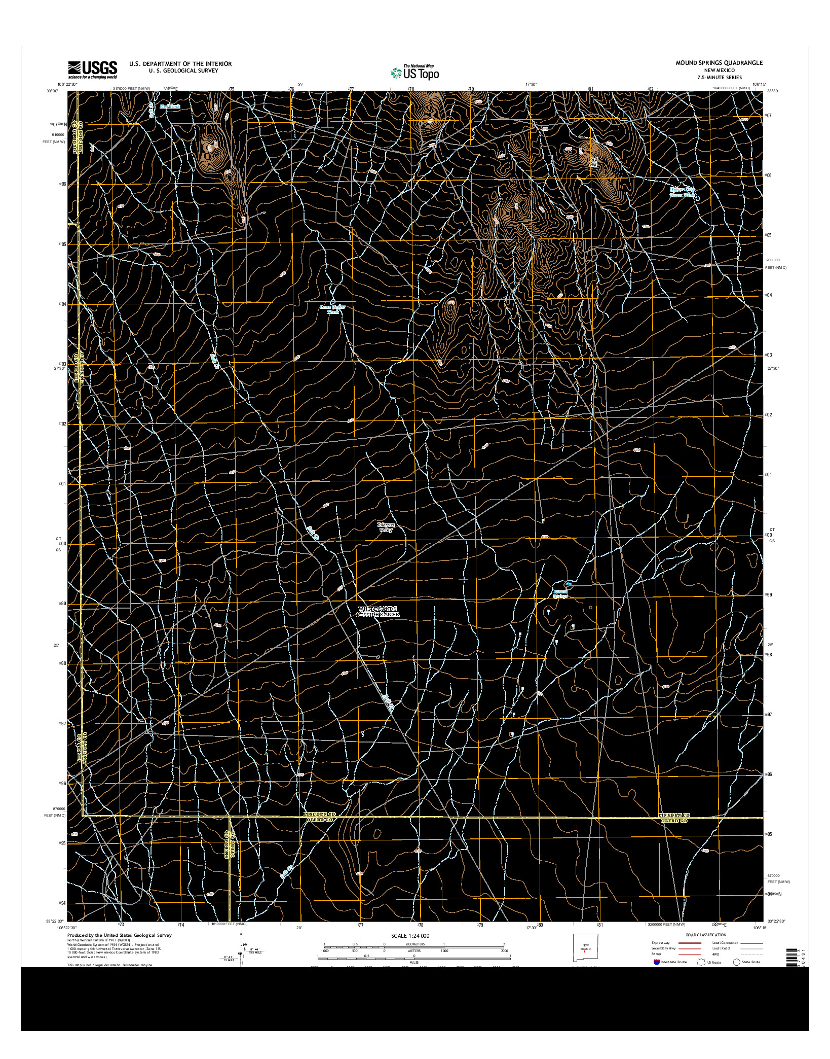 USGS US TOPO 7.5-MINUTE MAP FOR MOUND SPRINGS, NM 2013