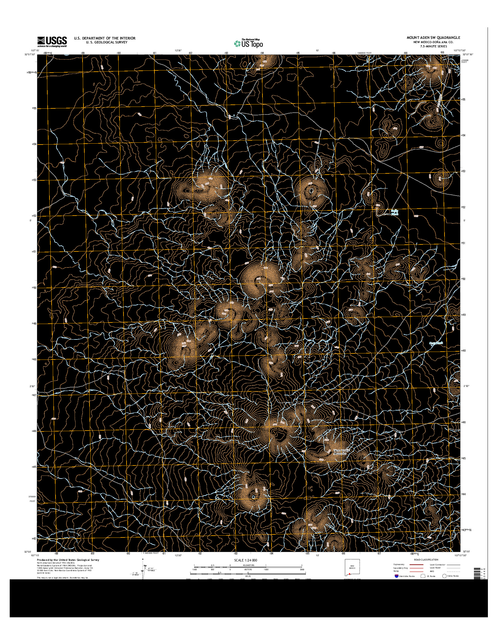USGS US TOPO 7.5-MINUTE MAP FOR MOUNT ADEN SW, NM 2013