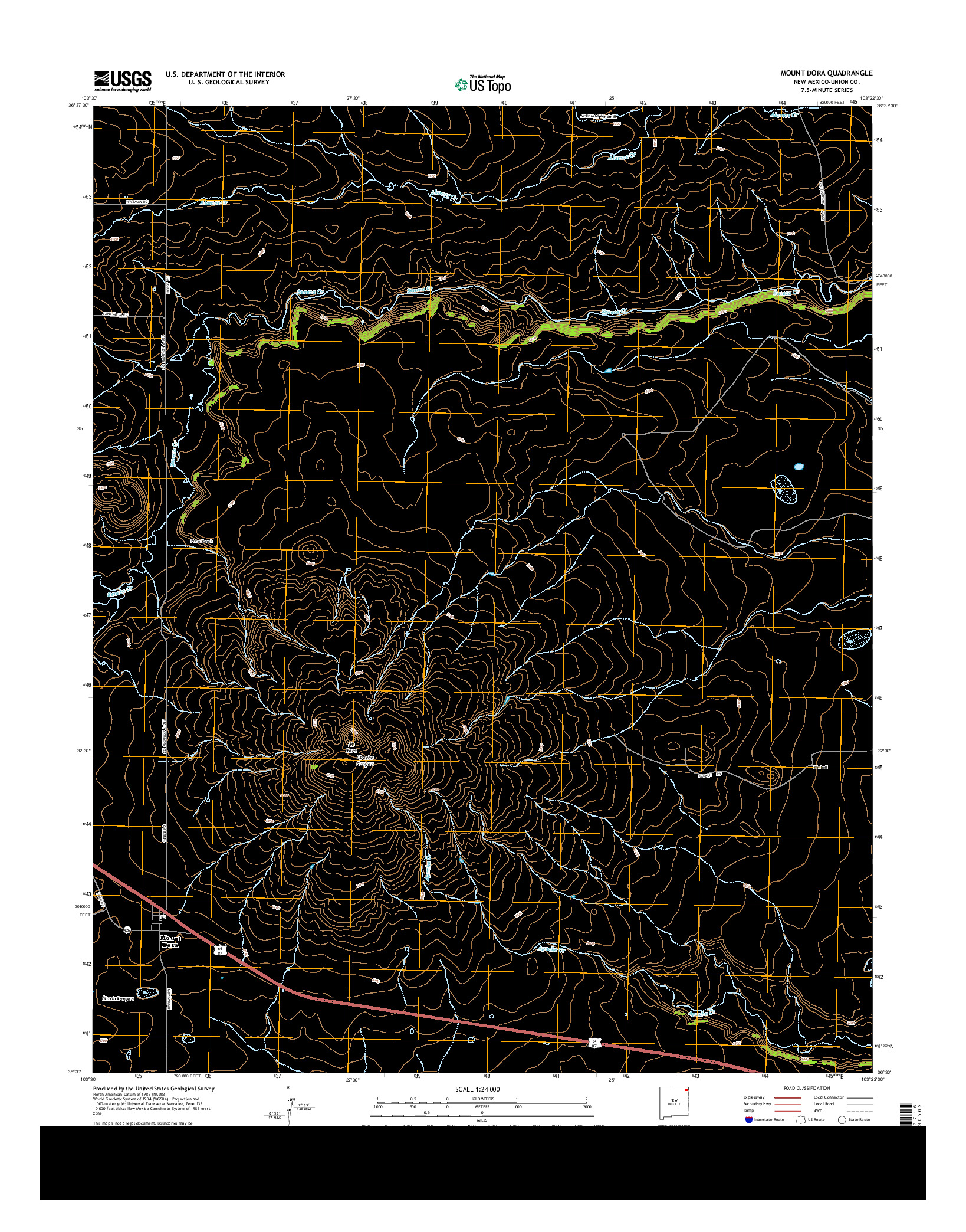 USGS US TOPO 7.5-MINUTE MAP FOR MOUNT DORA, NM 2013