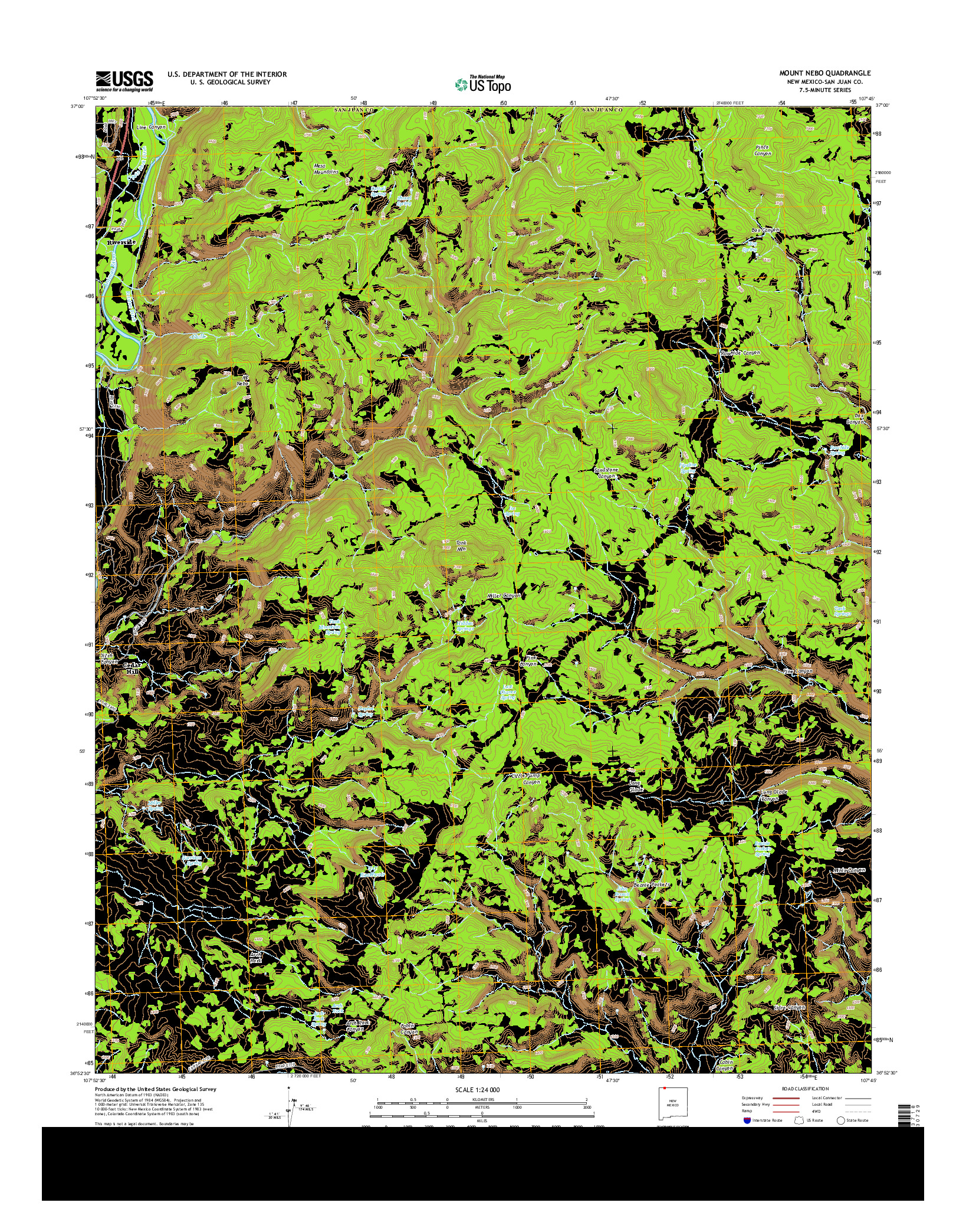 USGS US TOPO 7.5-MINUTE MAP FOR MOUNT NEBO, NM 2013