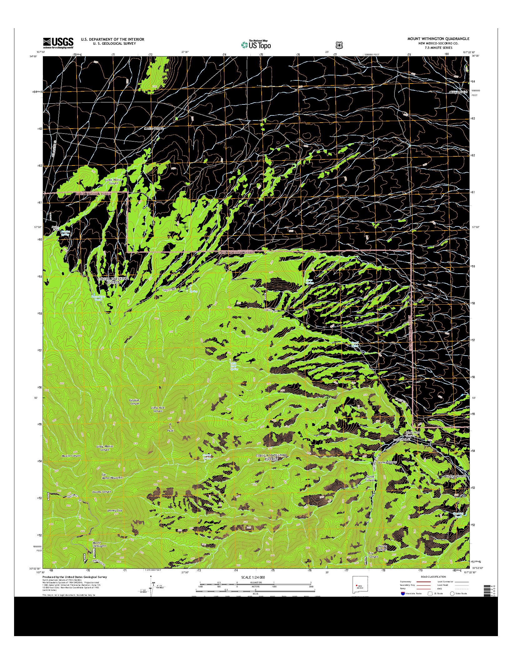 USGS US TOPO 7.5-MINUTE MAP FOR MOUNT WITHINGTON, NM 2013