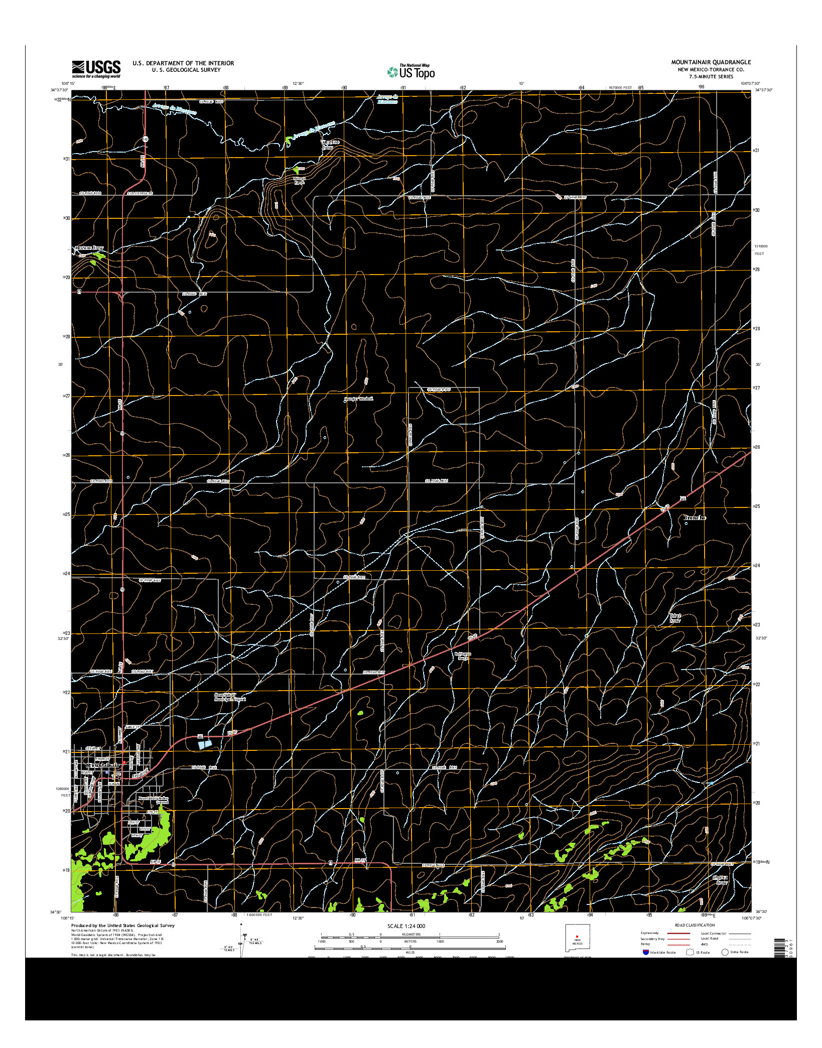 USGS US TOPO 7.5-MINUTE MAP FOR MOUNTAINAIR, NM 2013