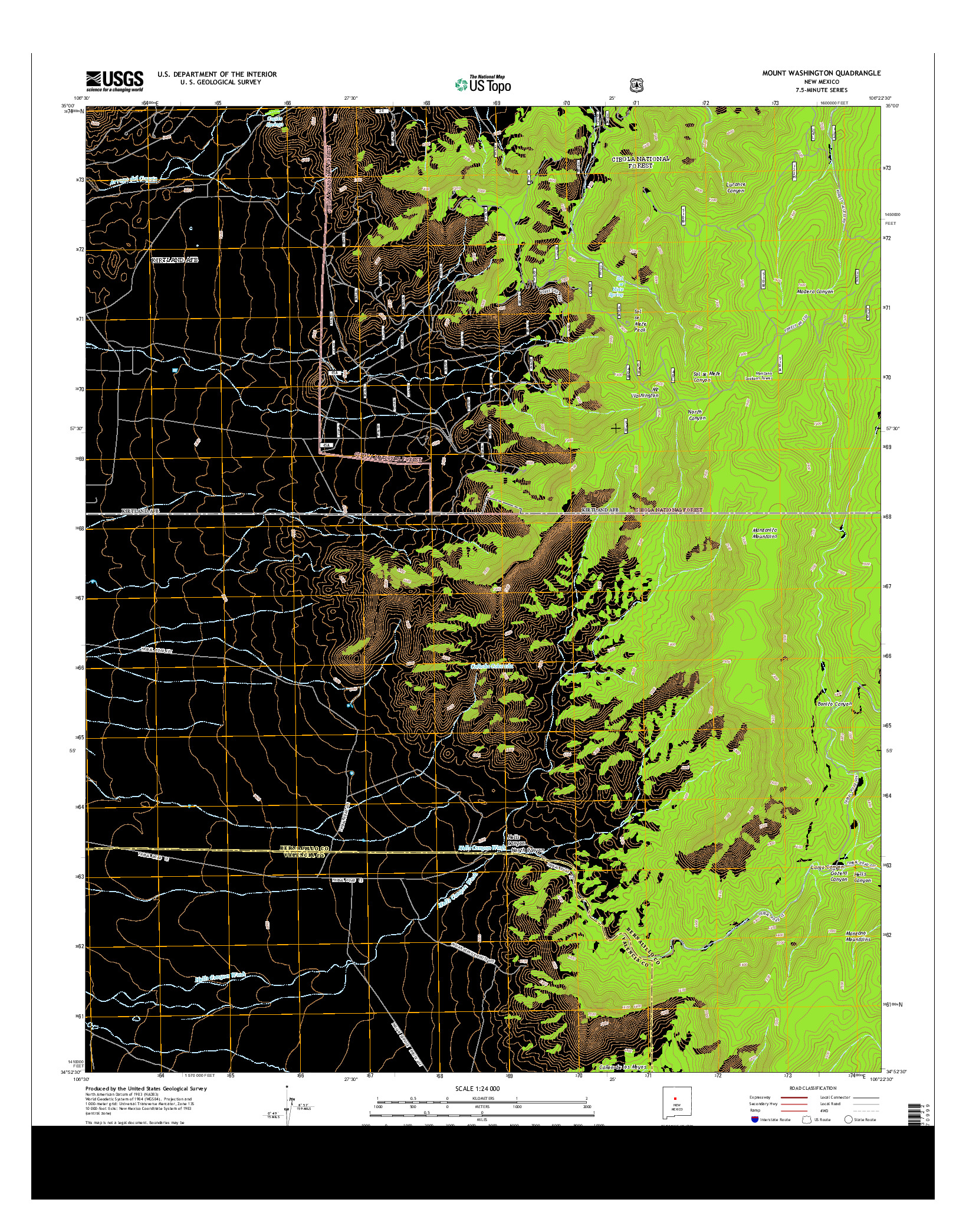 USGS US TOPO 7.5-MINUTE MAP FOR MOUNT WASHINGTON, NM 2013