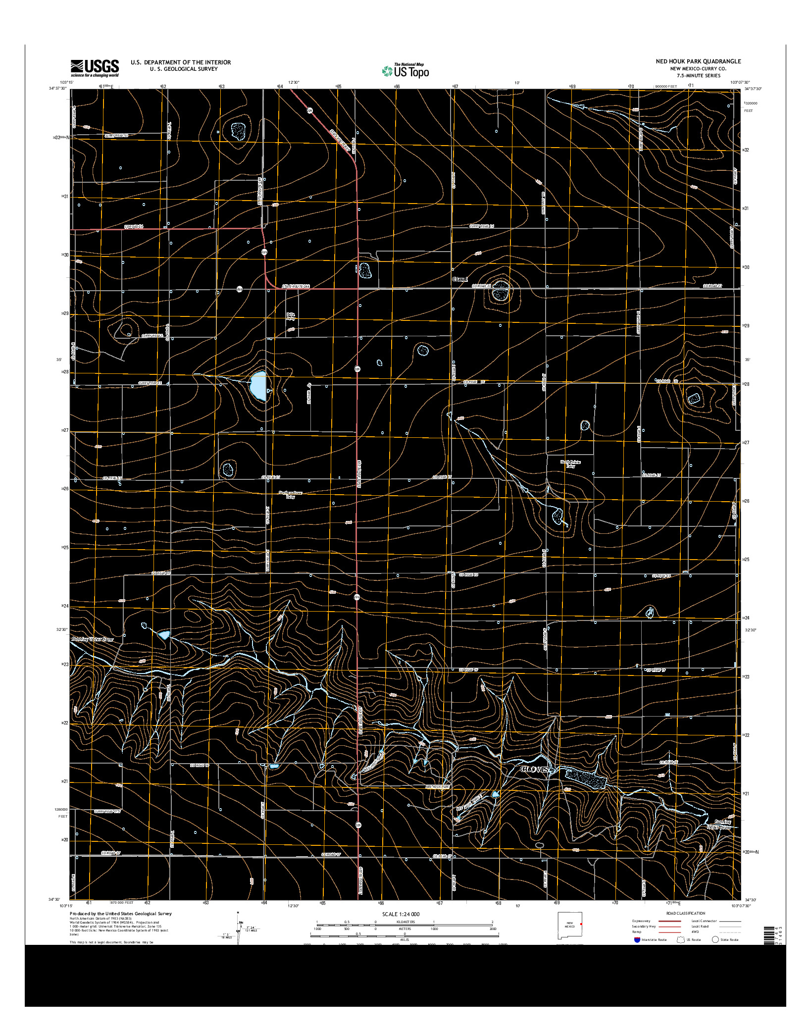 USGS US TOPO 7.5-MINUTE MAP FOR NED HOUK PARK, NM 2013