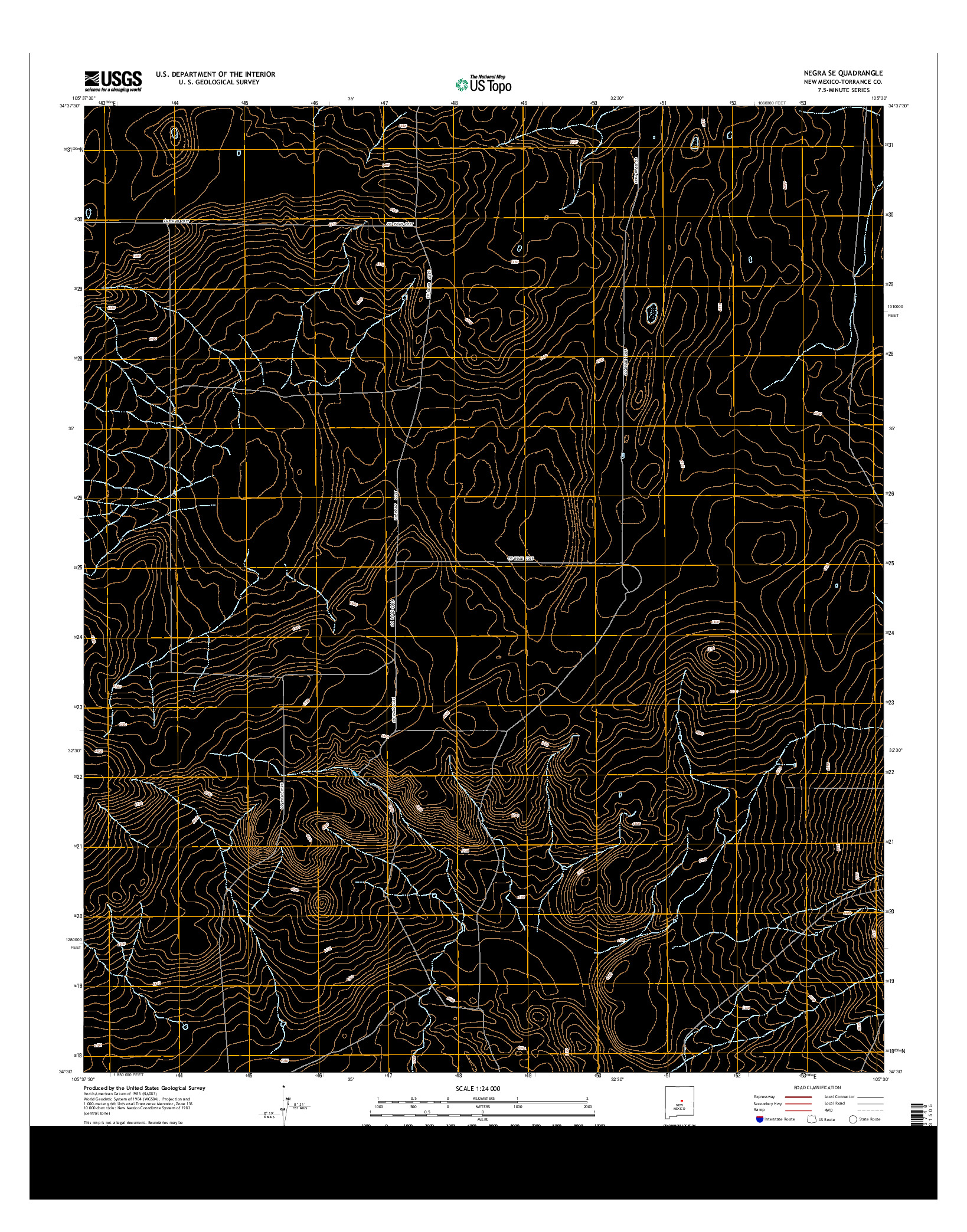 USGS US TOPO 7.5-MINUTE MAP FOR NEGRA SE, NM 2013