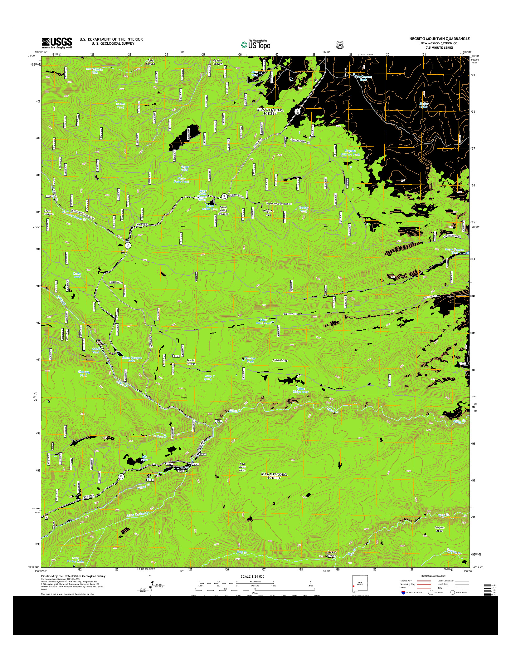 USGS US TOPO 7.5-MINUTE MAP FOR NEGRITO MOUNTAIN, NM 2013