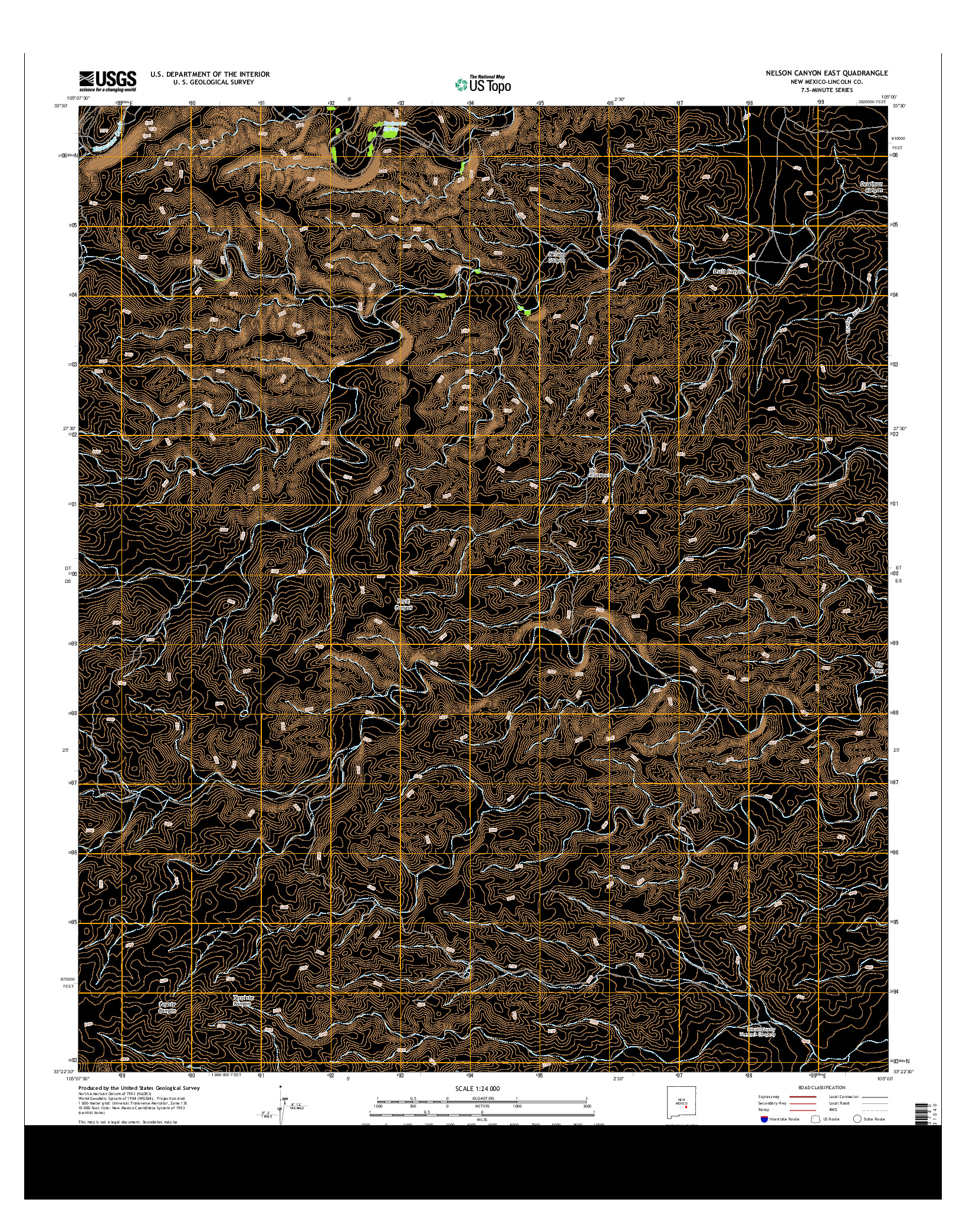 USGS US TOPO 7.5-MINUTE MAP FOR NELSON CANYON EAST, NM 2013