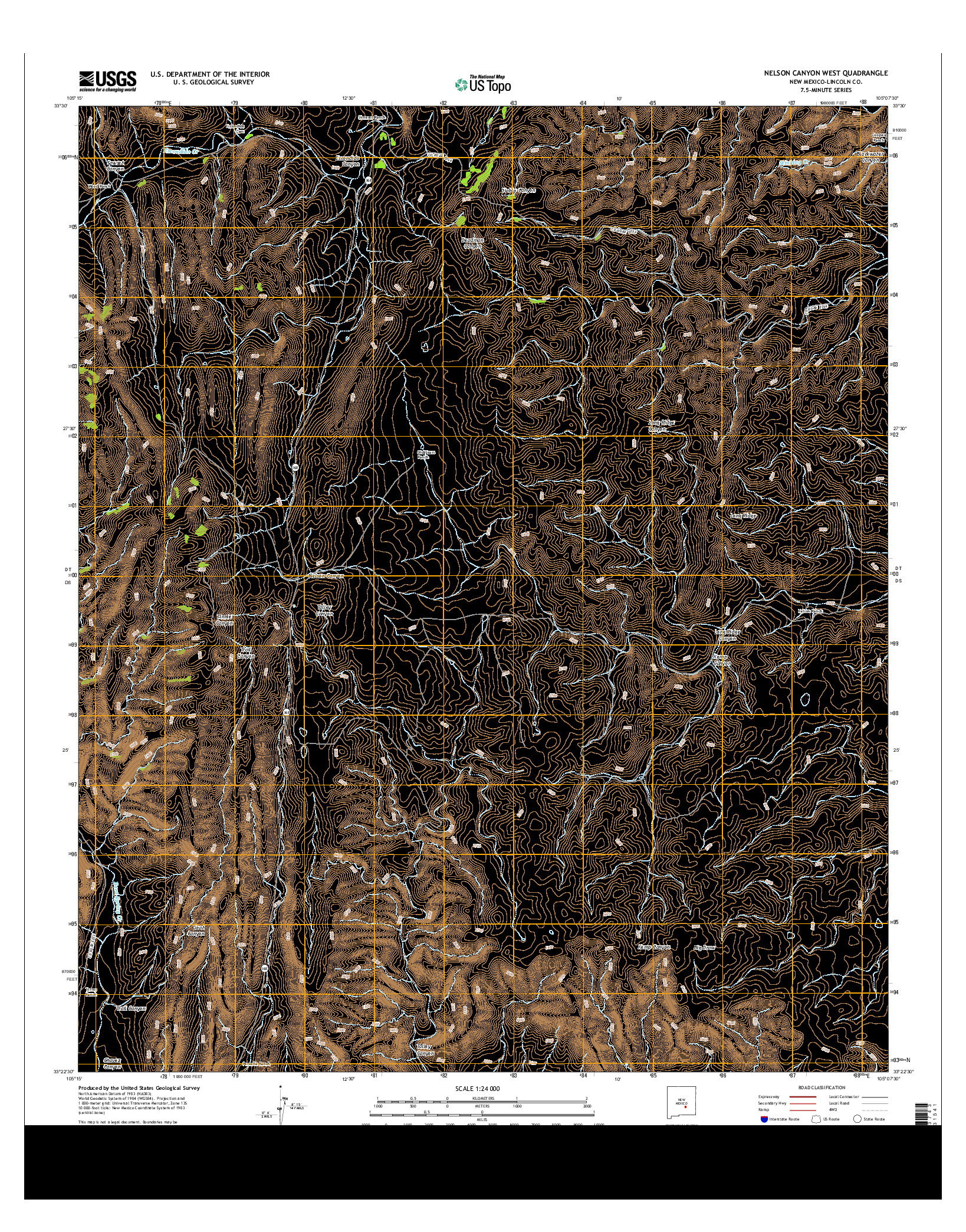 USGS US TOPO 7.5-MINUTE MAP FOR NELSON CANYON WEST, NM 2013