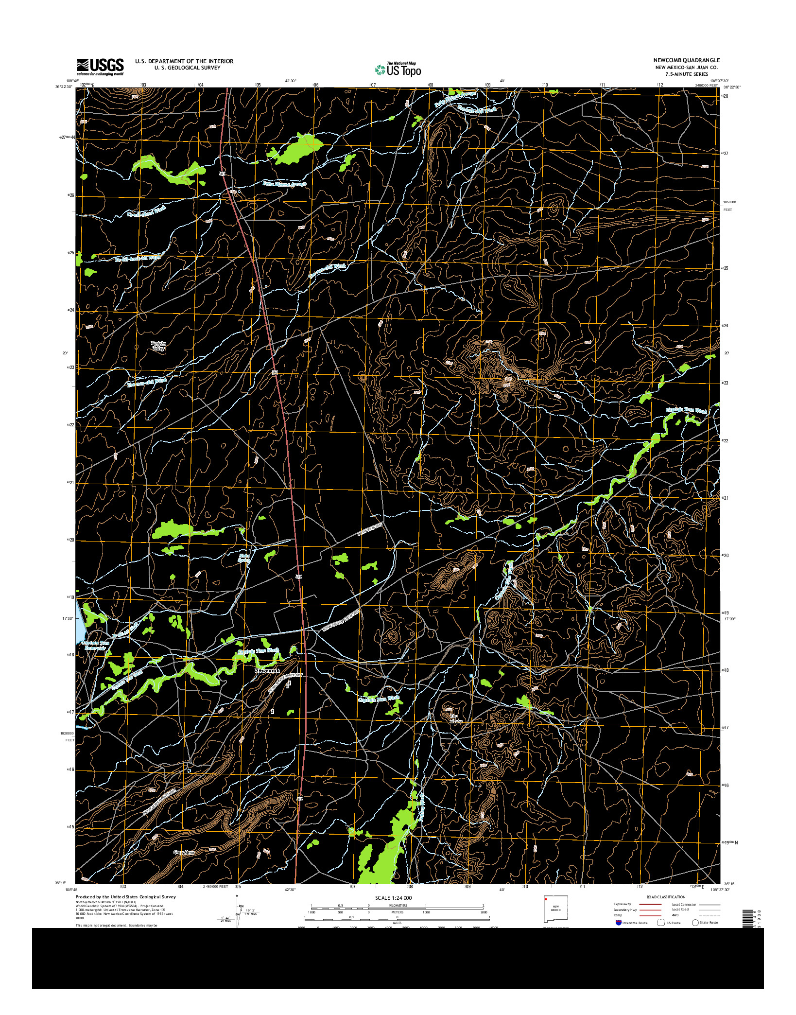 USGS US TOPO 7.5-MINUTE MAP FOR NEWCOMB, NM 2013