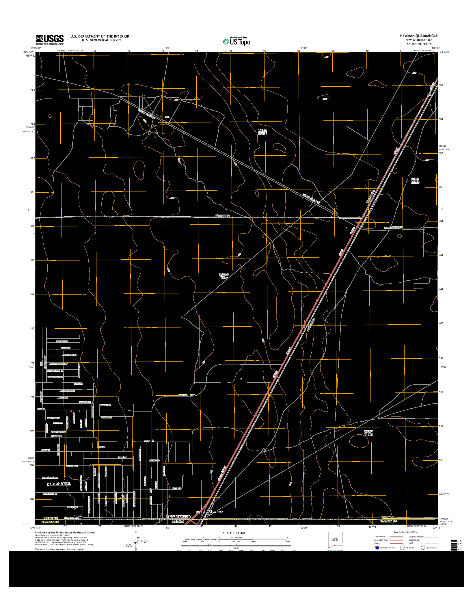 USGS US TOPO 7.5-MINUTE MAP FOR NEWMAN, NM-TX 2013