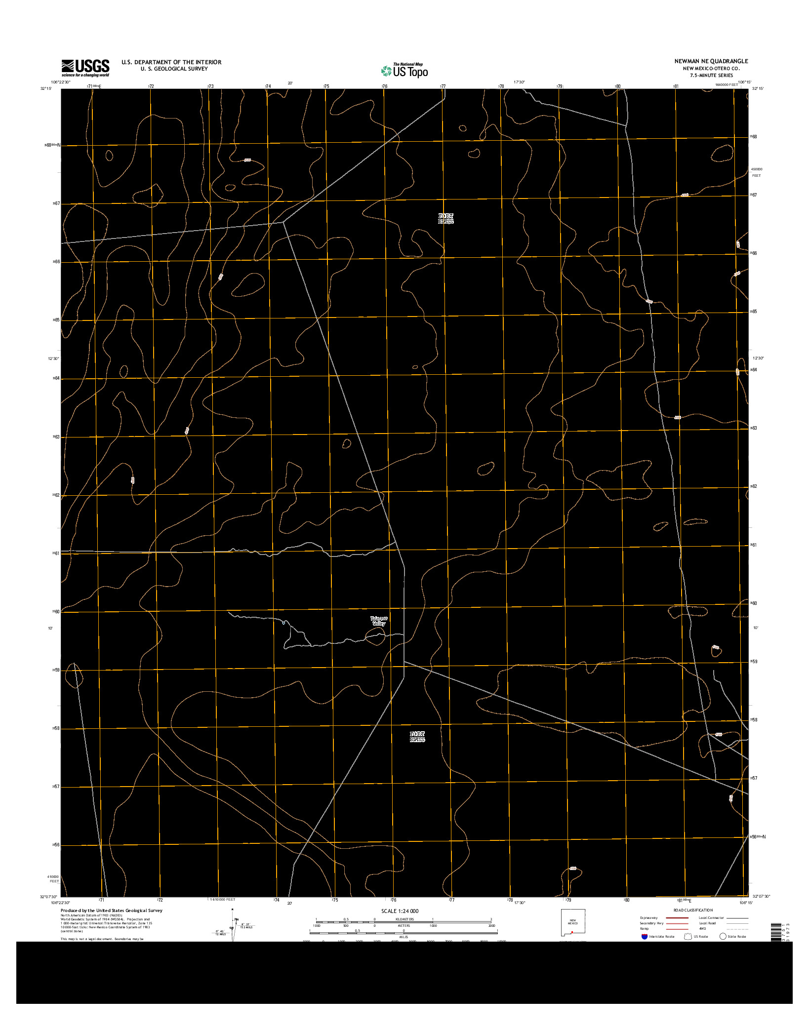 USGS US TOPO 7.5-MINUTE MAP FOR NEWMAN NE, NM 2013