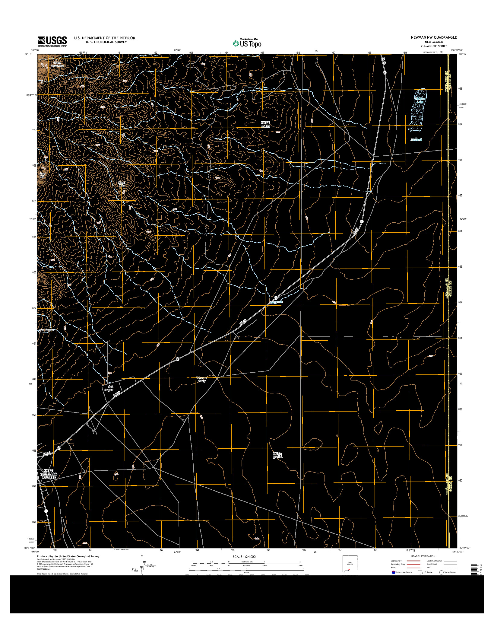 USGS US TOPO 7.5-MINUTE MAP FOR NEWMAN NW, NM 2013