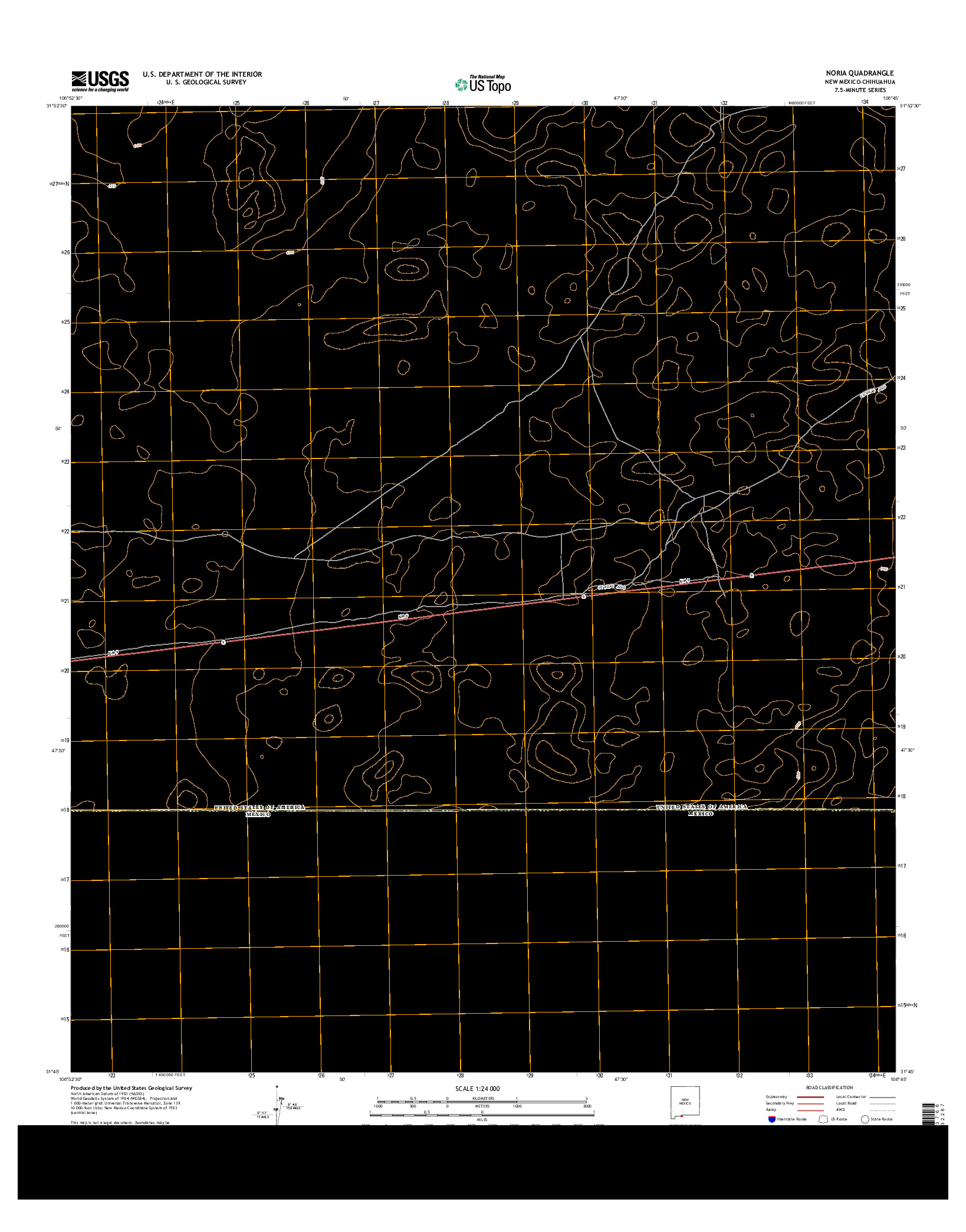 USGS US TOPO 7.5-MINUTE MAP FOR NORIA, NM-CHH 2013