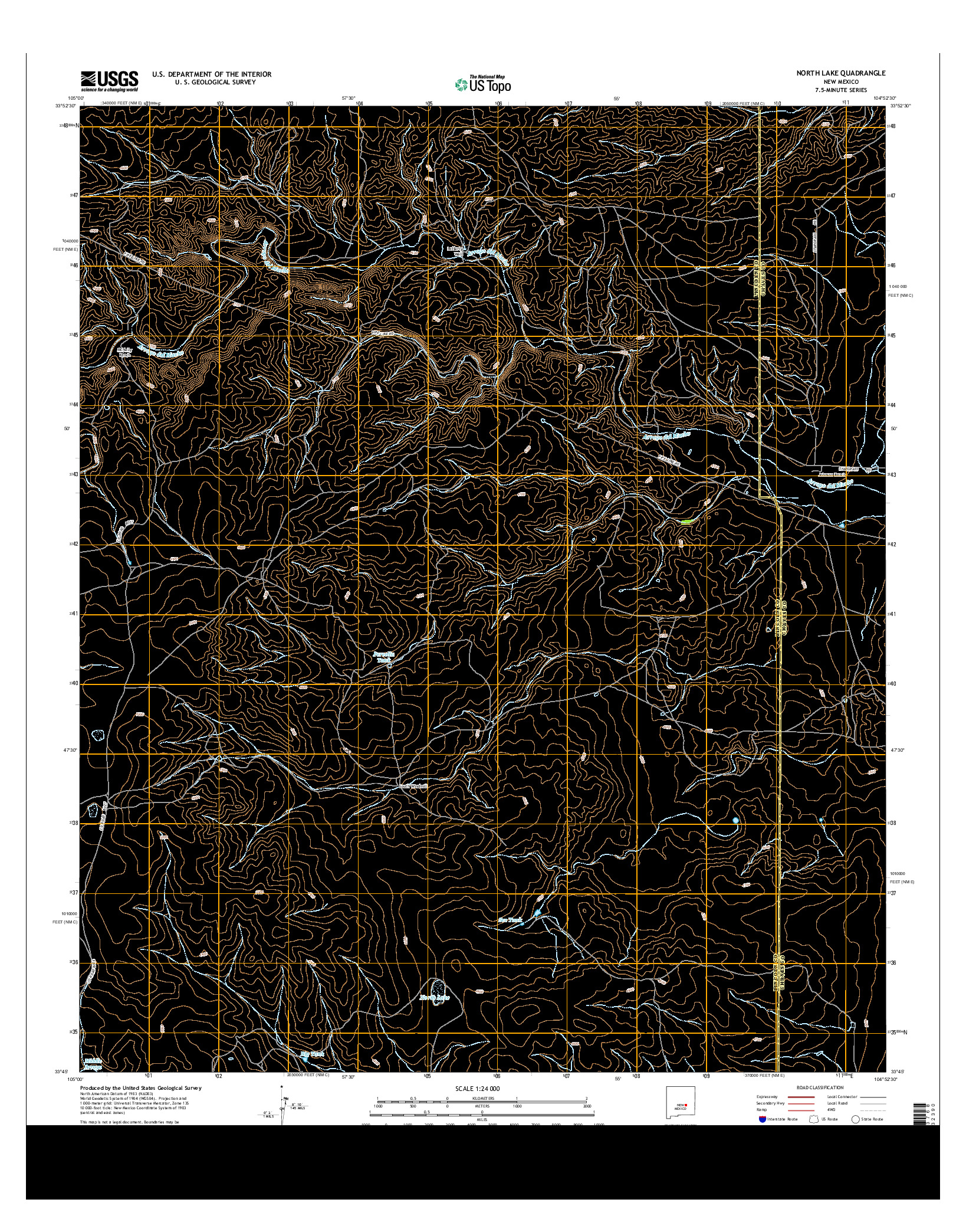 USGS US TOPO 7.5-MINUTE MAP FOR NORTH LAKE, NM 2013