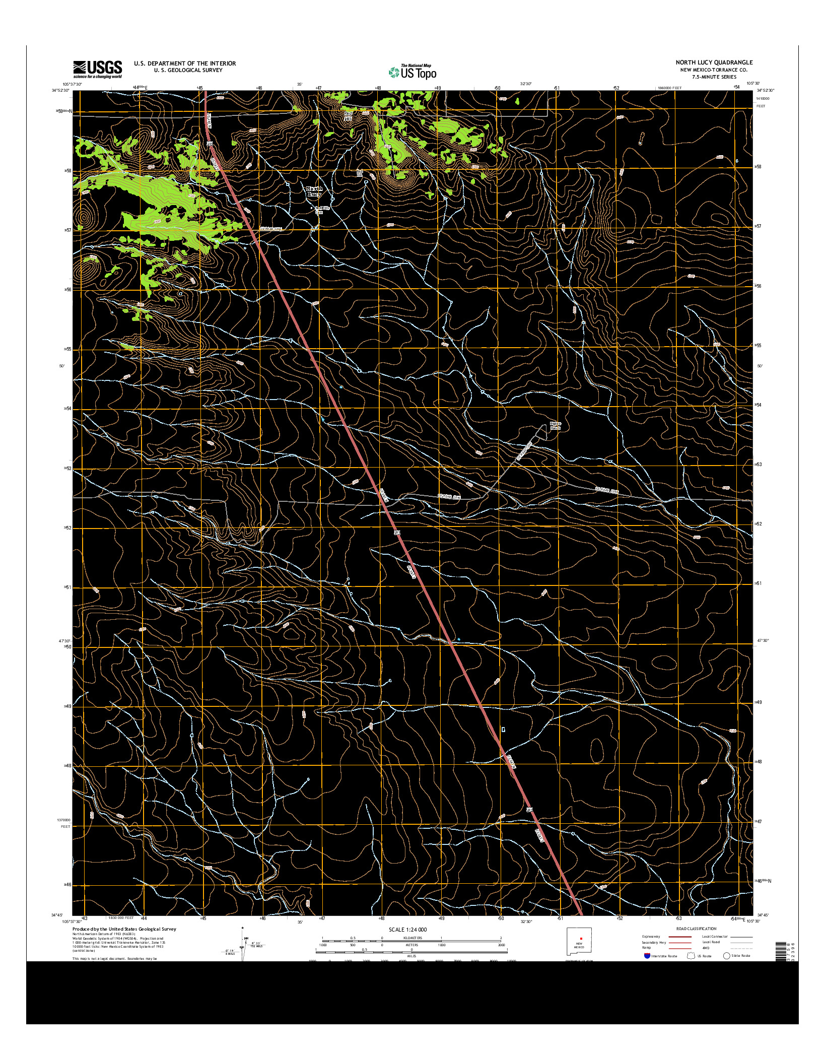 USGS US TOPO 7.5-MINUTE MAP FOR NORTH LUCY, NM 2013