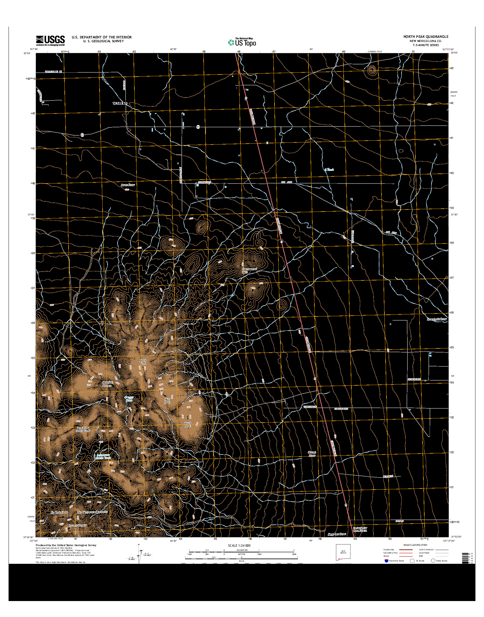 USGS US TOPO 7.5-MINUTE MAP FOR NORTH PEAK, NM 2013