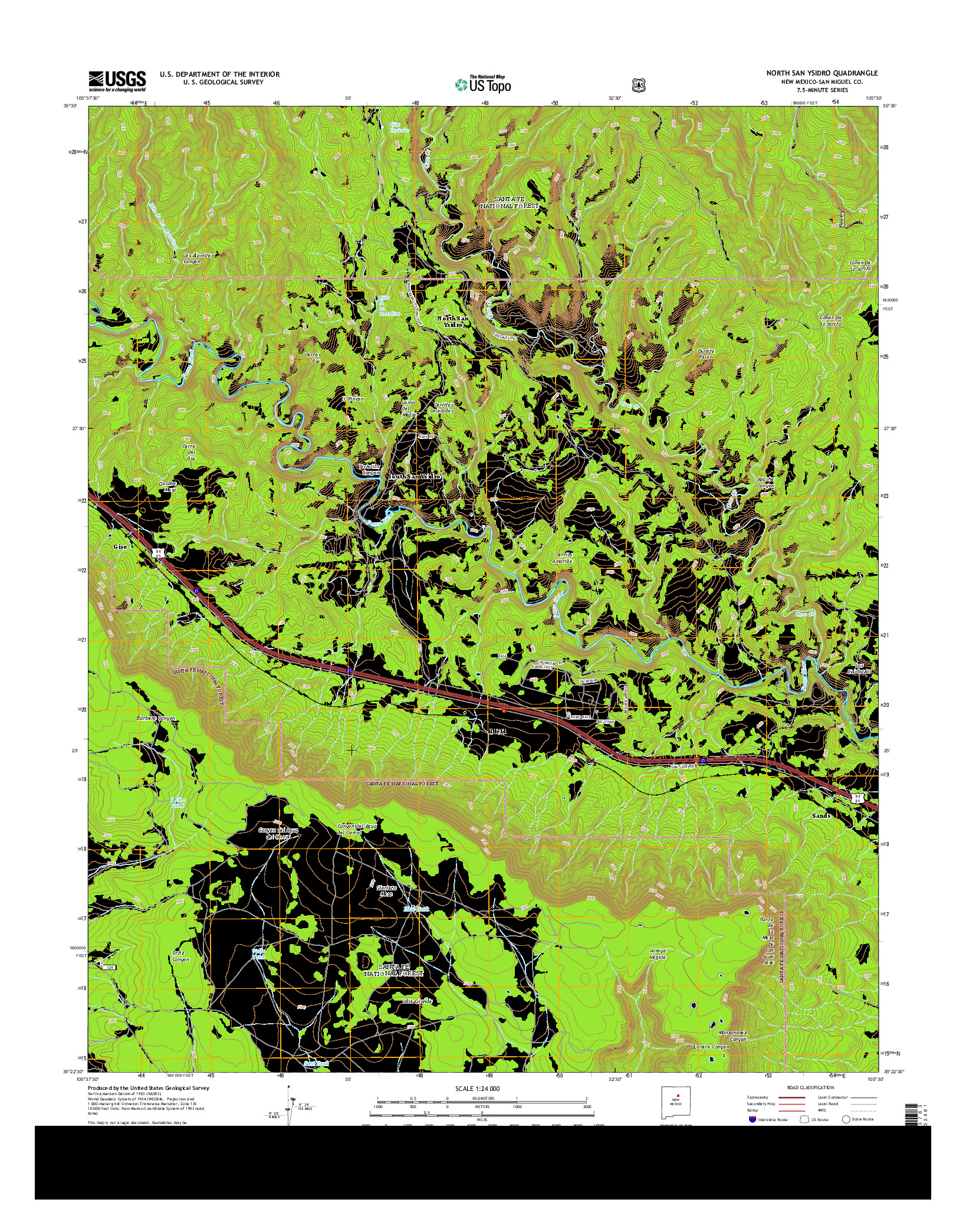 USGS US TOPO 7.5-MINUTE MAP FOR NORTH SAN YSIDRO, NM 2013