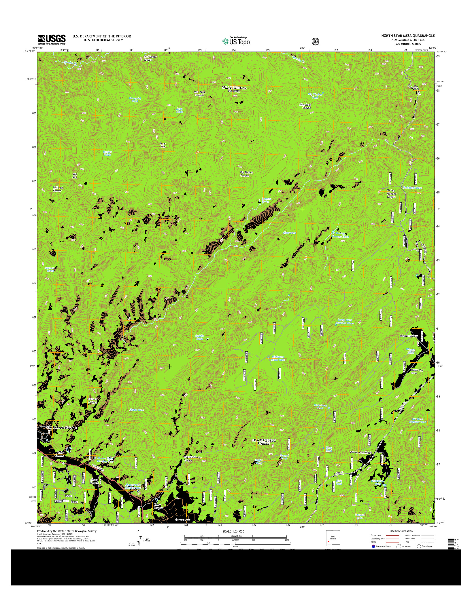 USGS US TOPO 7.5-MINUTE MAP FOR NORTH STAR MESA, NM 2013