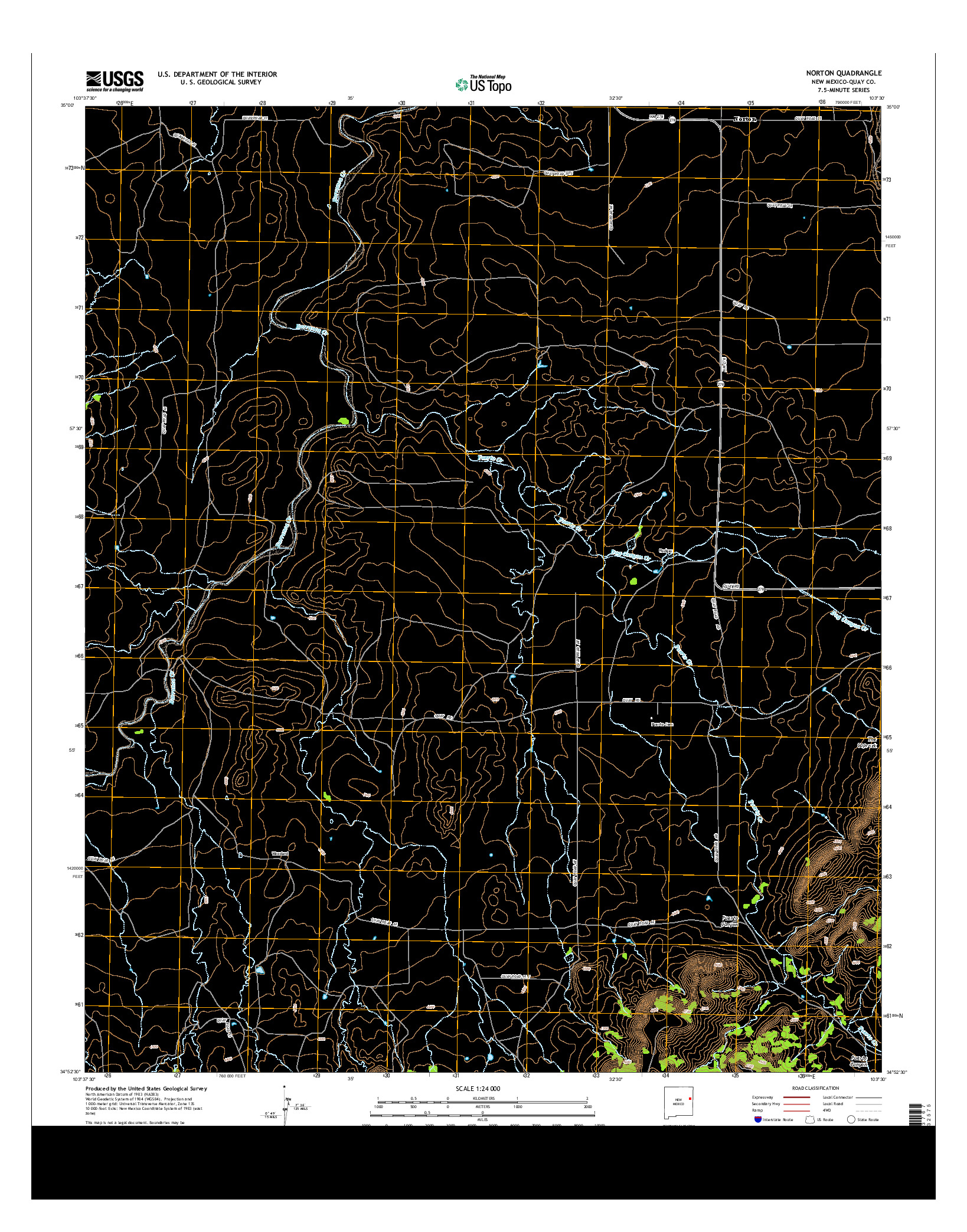 USGS US TOPO 7.5-MINUTE MAP FOR NORTON, NM 2013