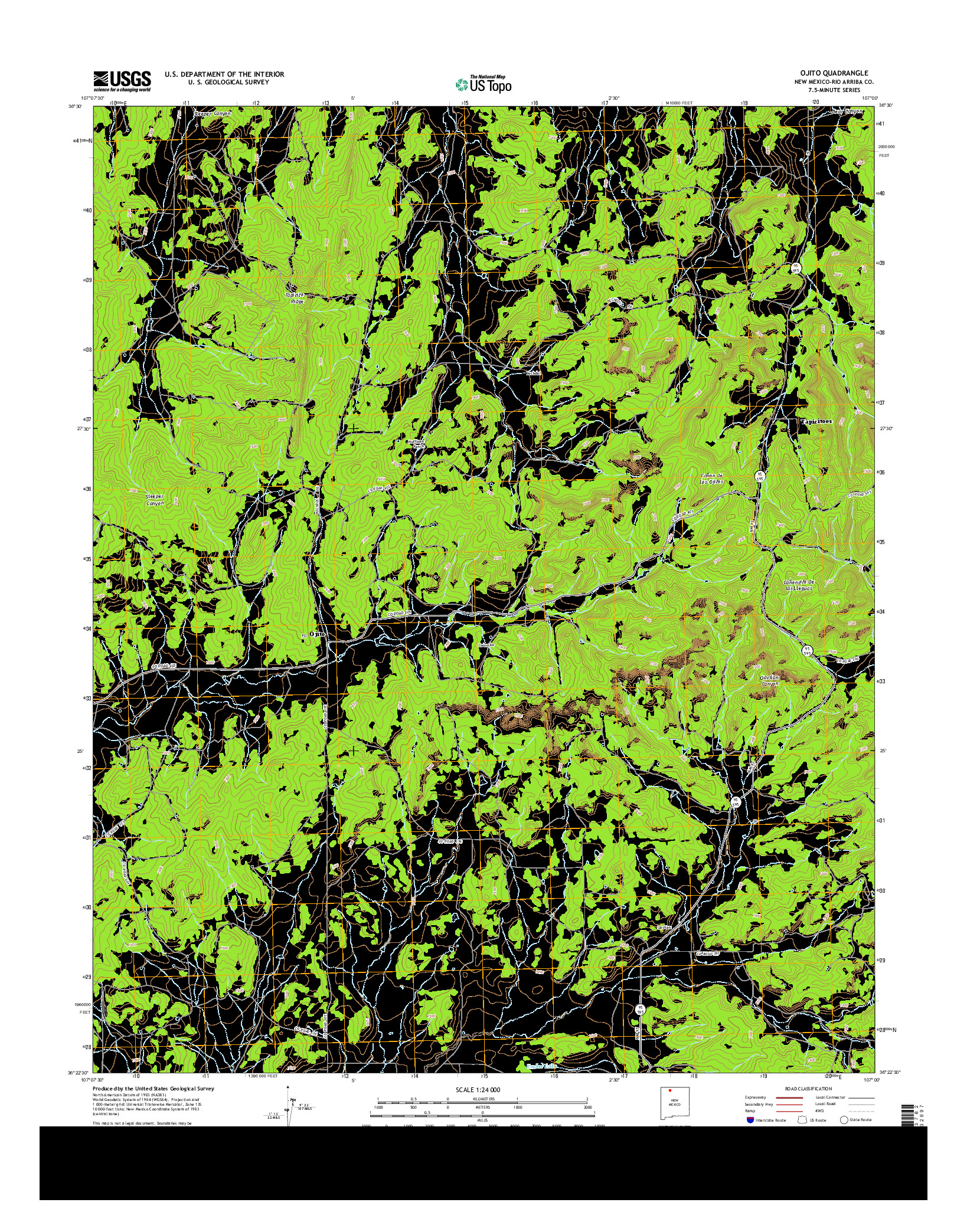 USGS US TOPO 7.5-MINUTE MAP FOR OJITO, NM 2013