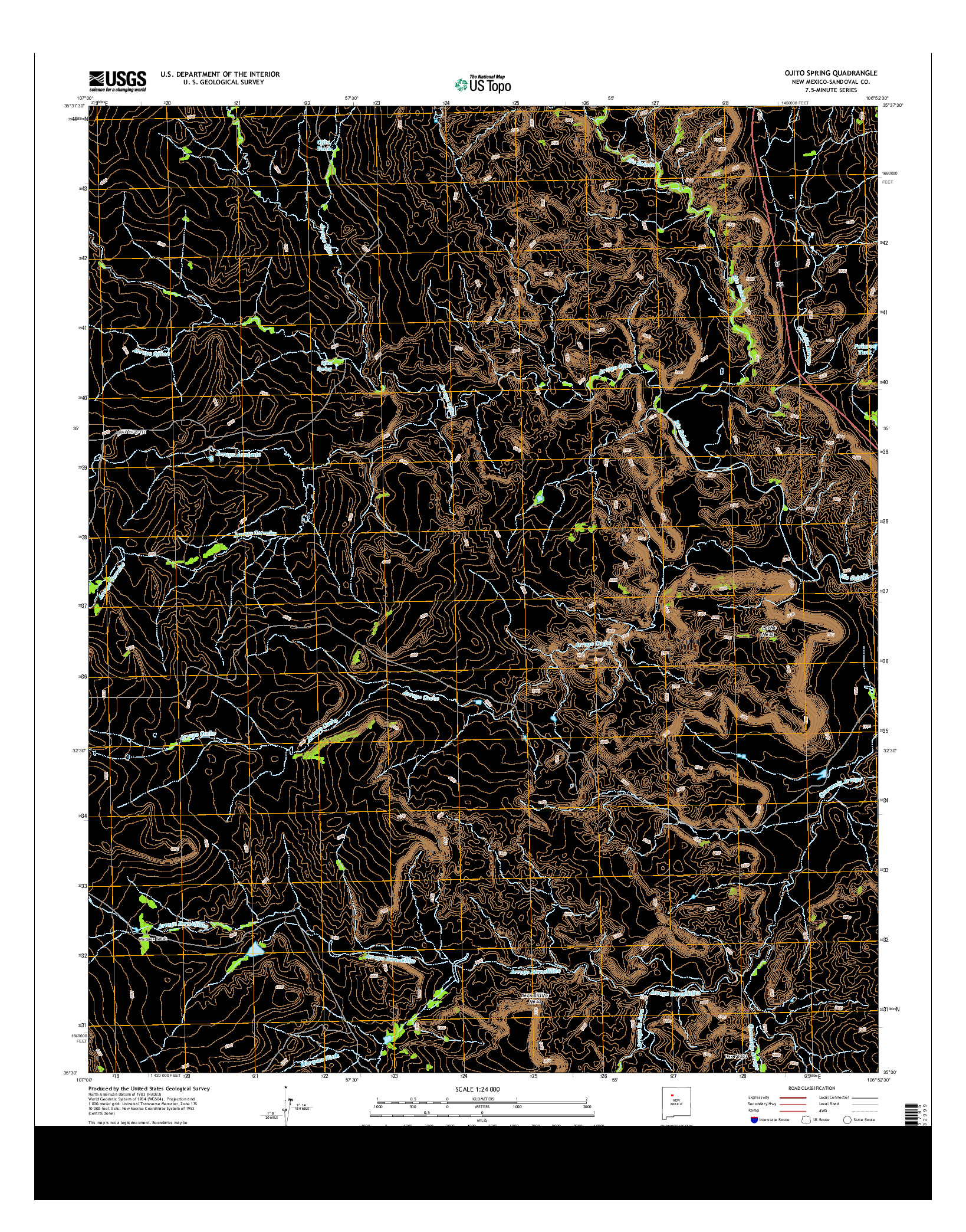 USGS US TOPO 7.5-MINUTE MAP FOR OJITO SPRING, NM 2013