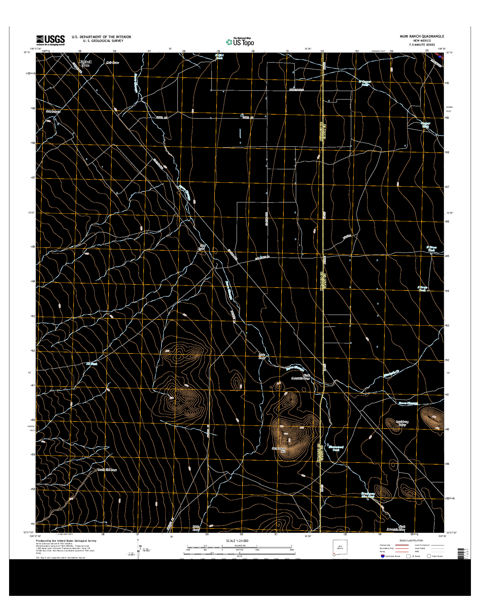 USGS US TOPO 7.5-MINUTE MAP FOR MUIR RANCH, NM 2013