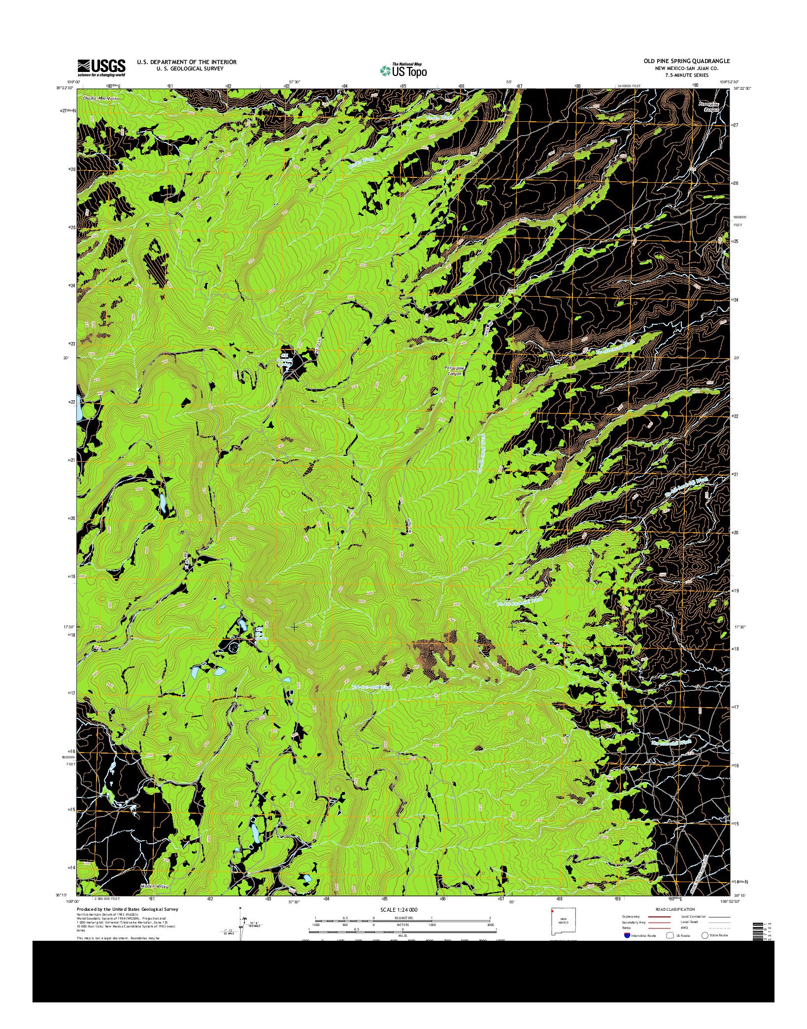 USGS US TOPO 7.5-MINUTE MAP FOR OLD PINE SPRING, NM 2013