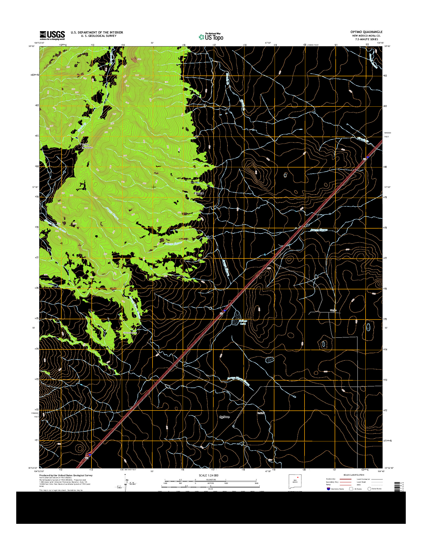 USGS US TOPO 7.5-MINUTE MAP FOR OPTIMO, NM 2013