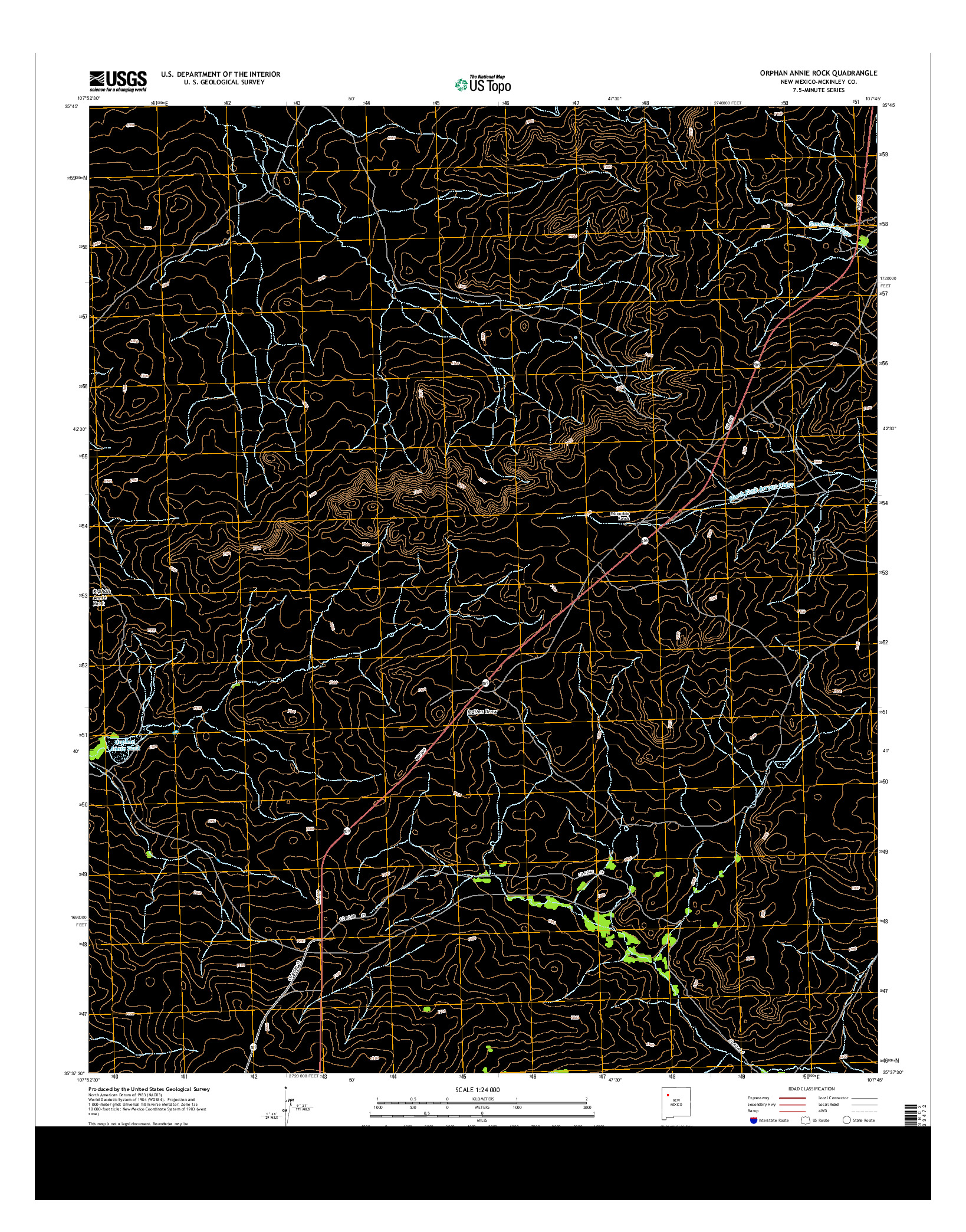 USGS US TOPO 7.5-MINUTE MAP FOR ORPHAN ANNIE ROCK, NM 2013