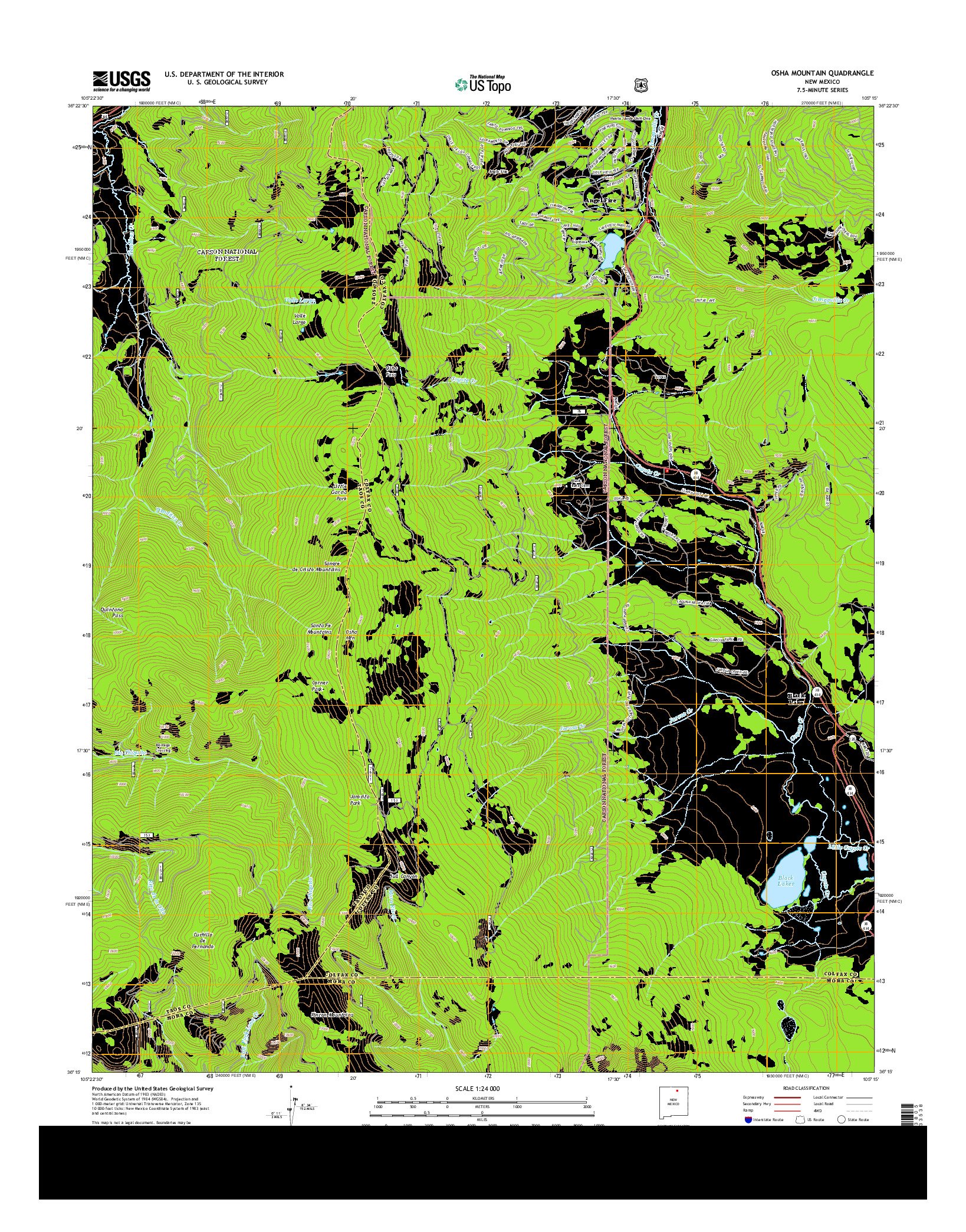 USGS US TOPO 7.5-MINUTE MAP FOR OSHA MOUNTAIN, NM 2013