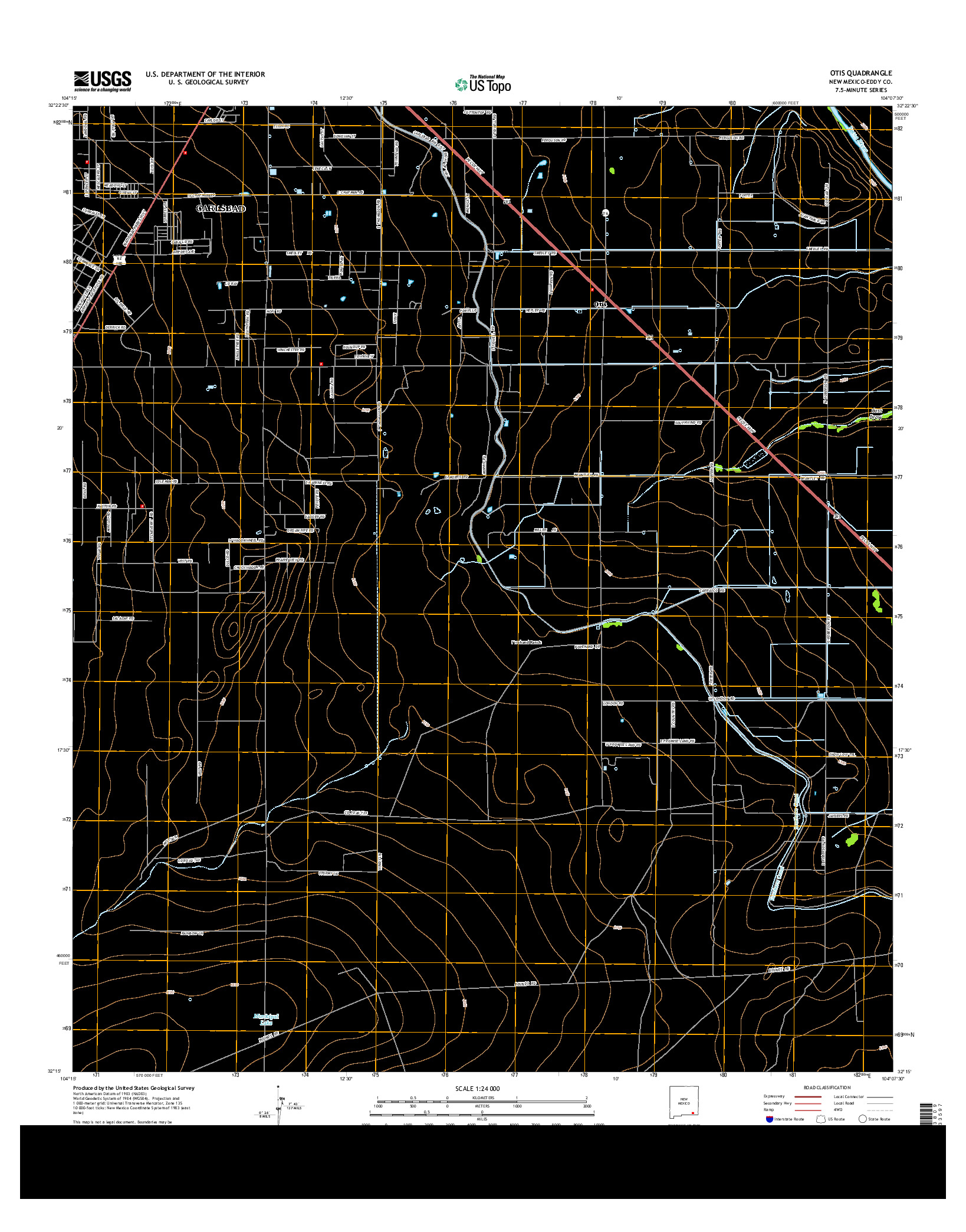 USGS US TOPO 7.5-MINUTE MAP FOR OTIS, NM 2013