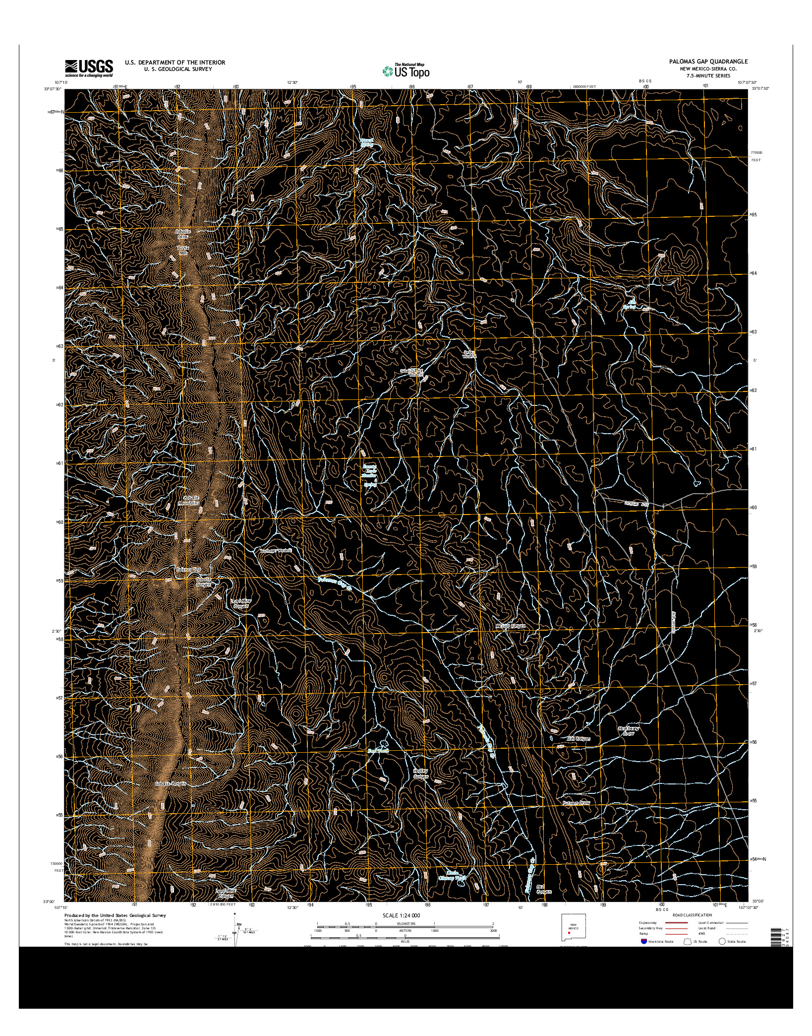 USGS US TOPO 7.5-MINUTE MAP FOR PALOMAS GAP, NM 2013