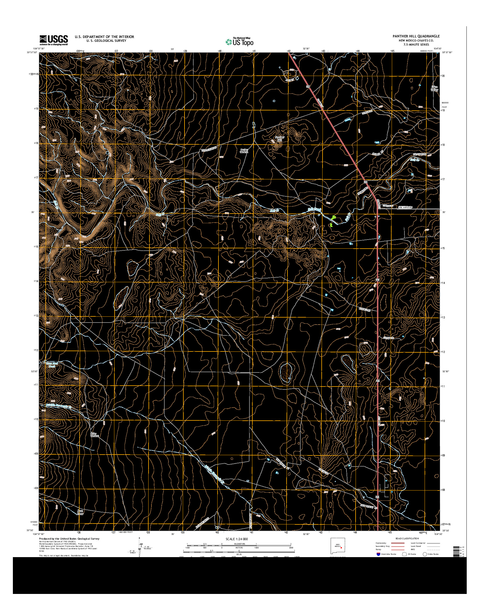 USGS US TOPO 7.5-MINUTE MAP FOR PANTHER HILL, NM 2013