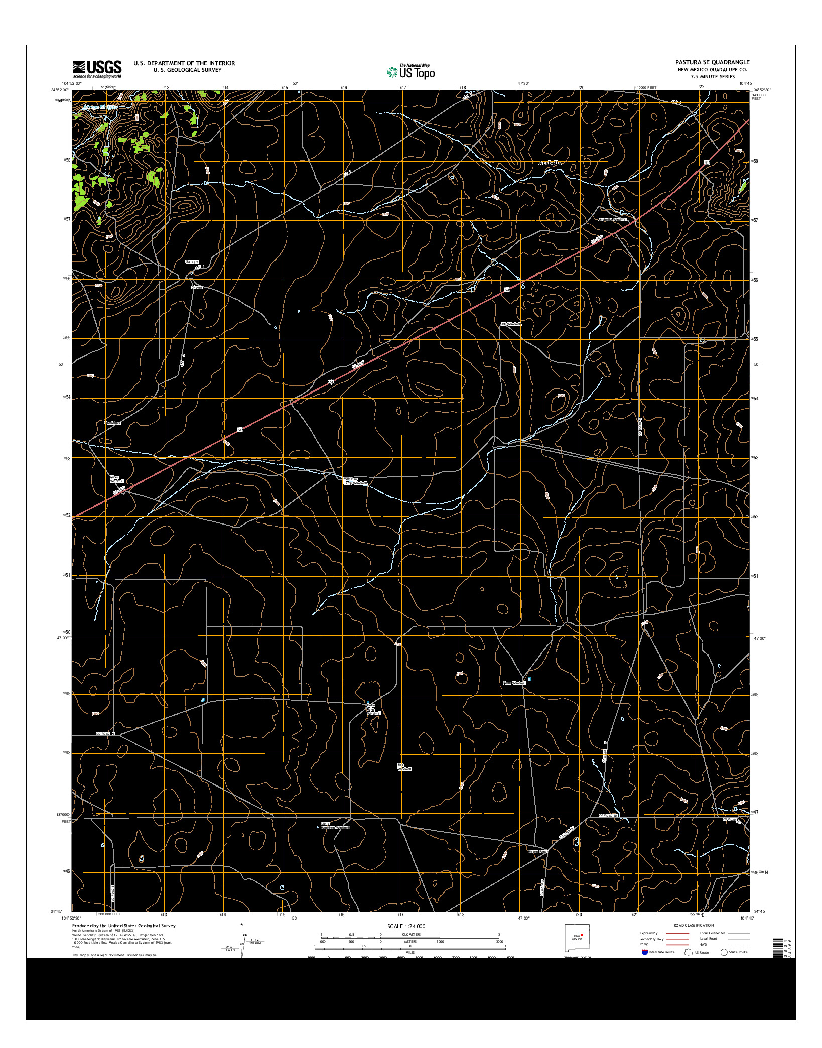 USGS US TOPO 7.5-MINUTE MAP FOR PASTURA SE, NM 2013