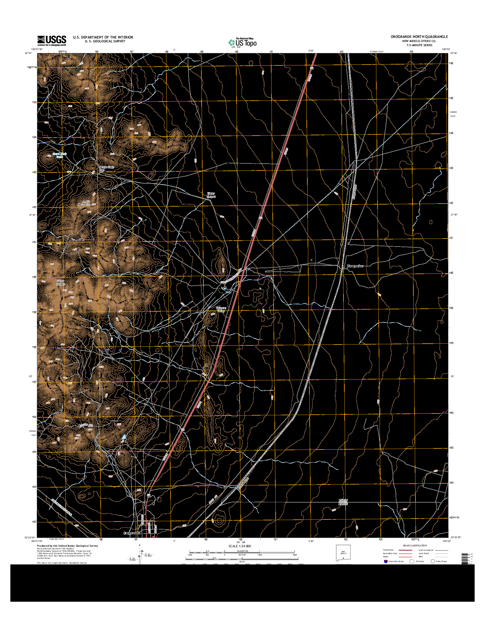 USGS US TOPO 7.5-MINUTE MAP FOR OROGRANDE NORTH, NM 2013