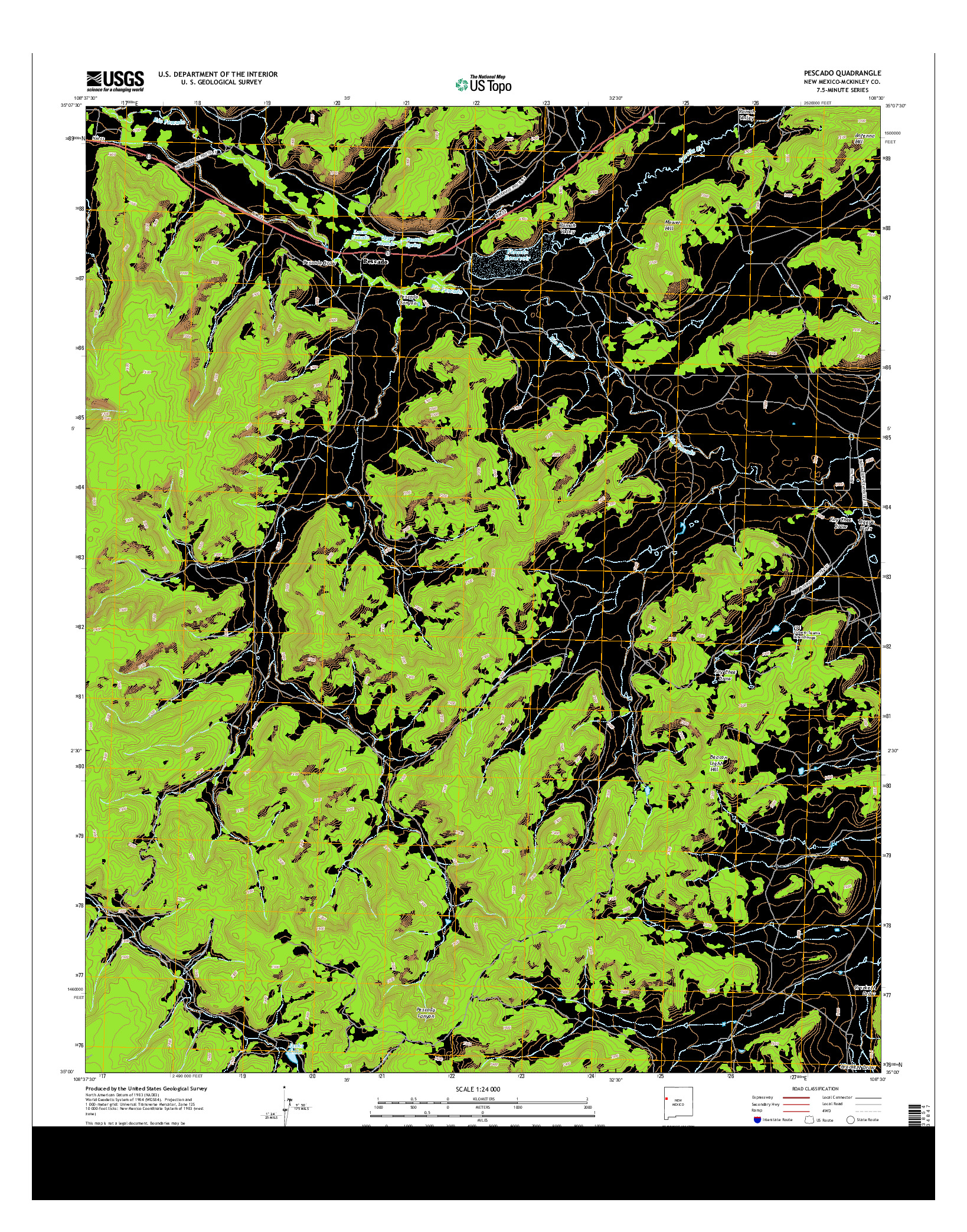 USGS US TOPO 7.5-MINUTE MAP FOR PESCADO, NM 2013