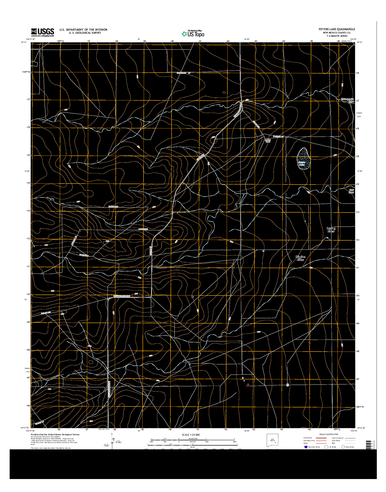 USGS US TOPO 7.5-MINUTE MAP FOR PETERS LAKE, NM 2013