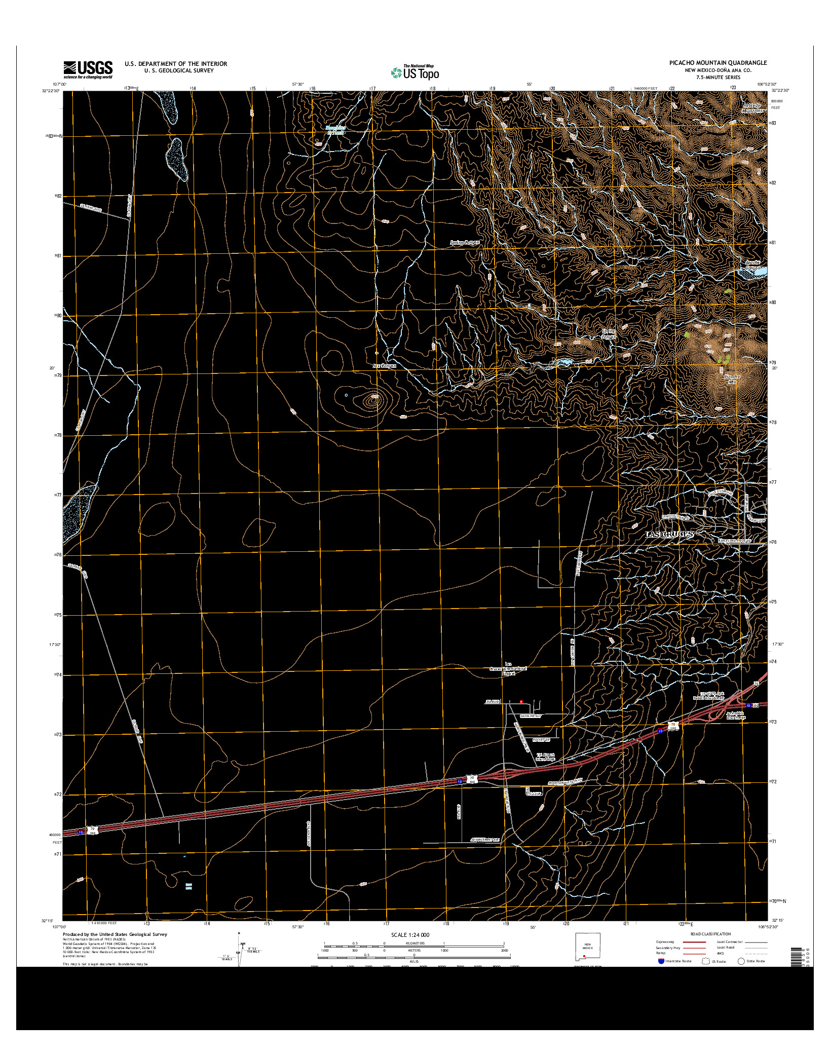 USGS US TOPO 7.5-MINUTE MAP FOR PICACHO MOUNTAIN, NM 2013