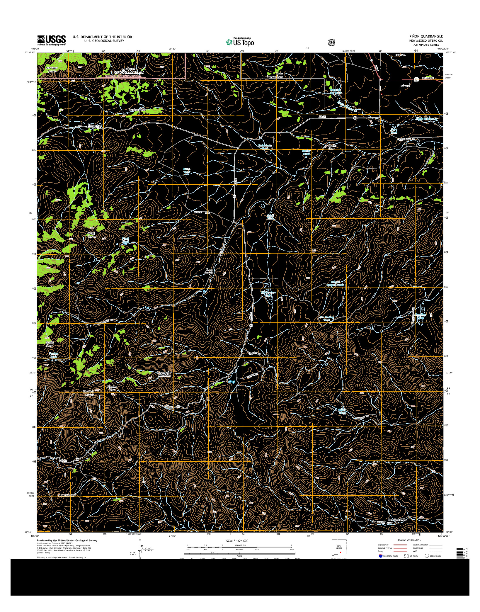 USGS US TOPO 7.5-MINUTE MAP FOR PIñON, NM 2013